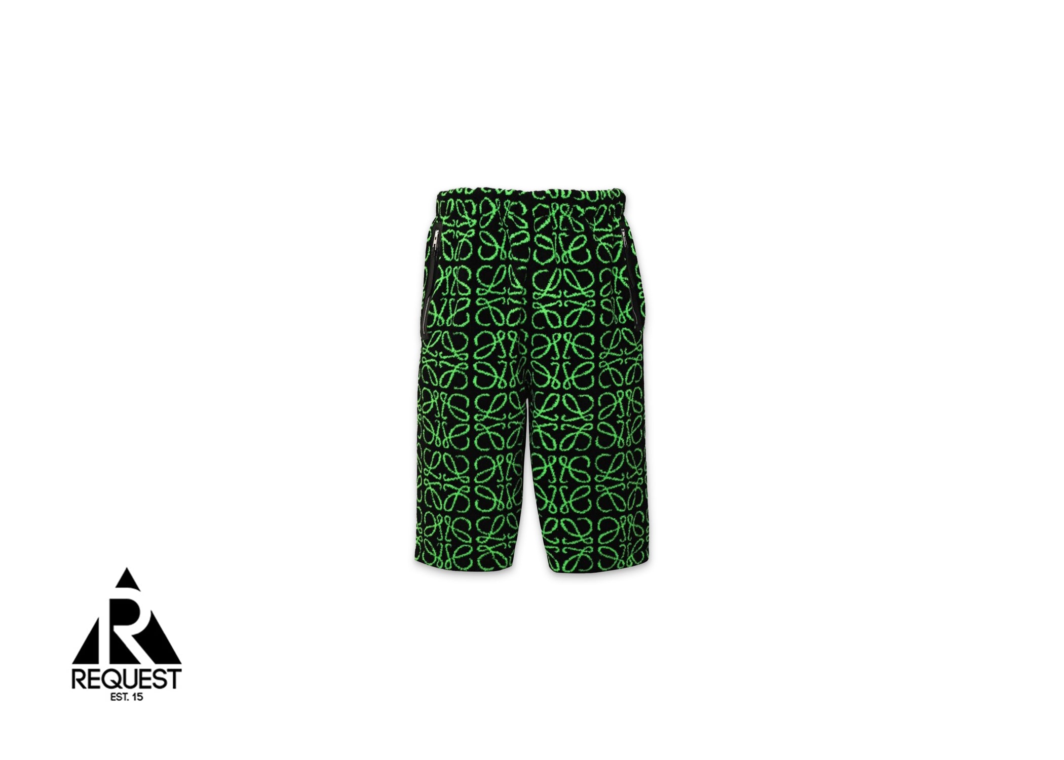 Anagram Jacquard Fleece Shorts "Black/Green"