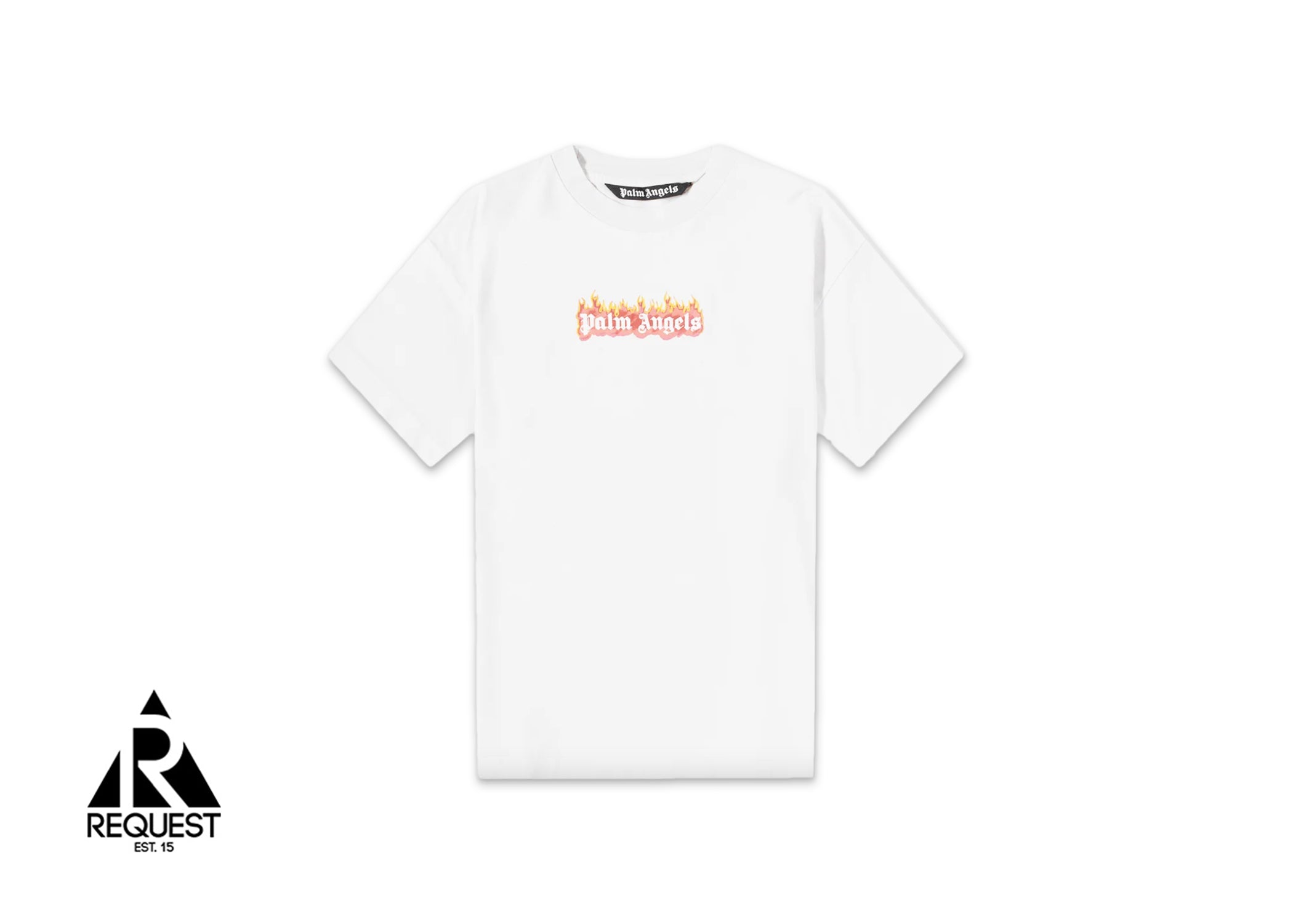 Palm Angels Burning Logo Tee "White/Black"