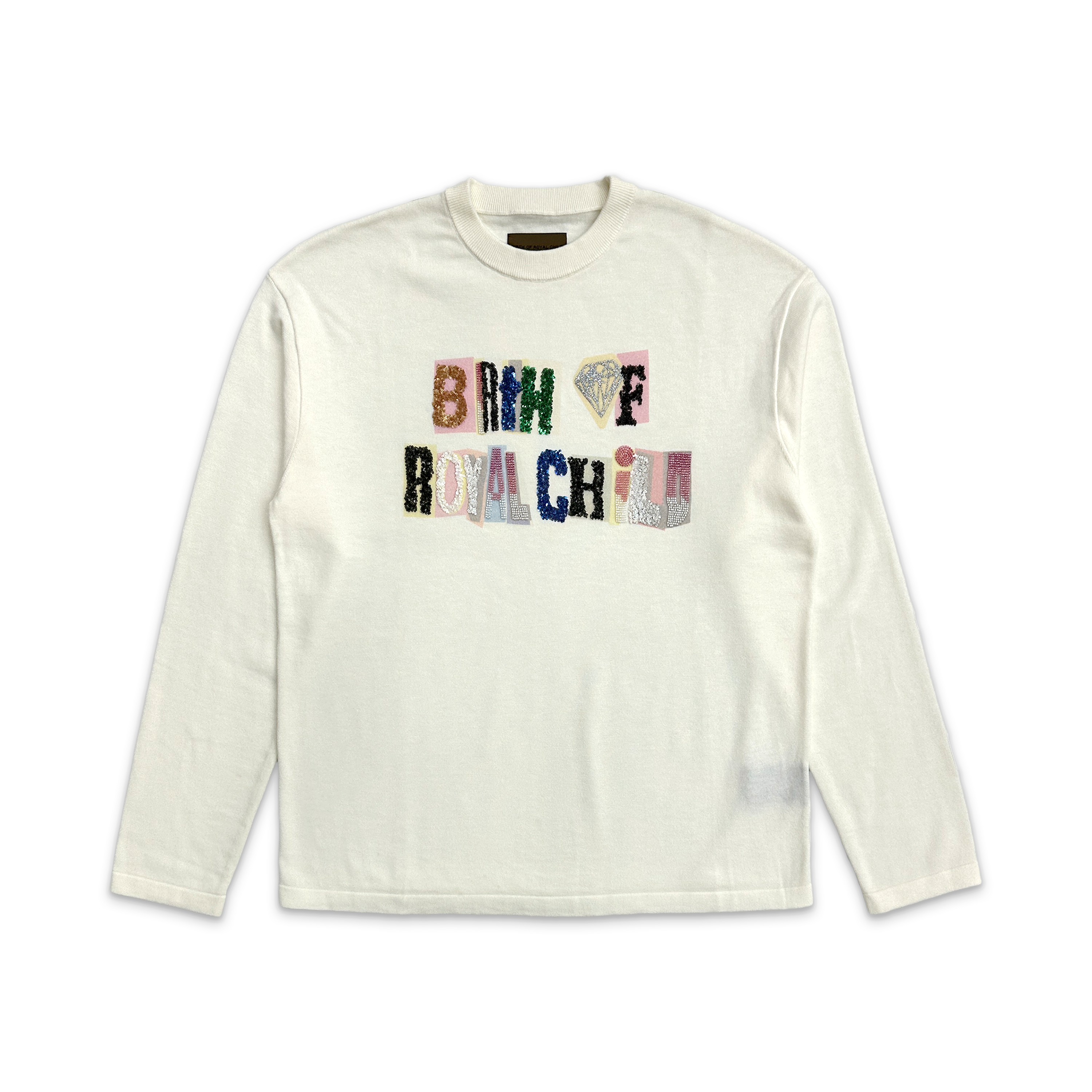 Birth of Royal Child, Sequin Logo L/S Tee "White"