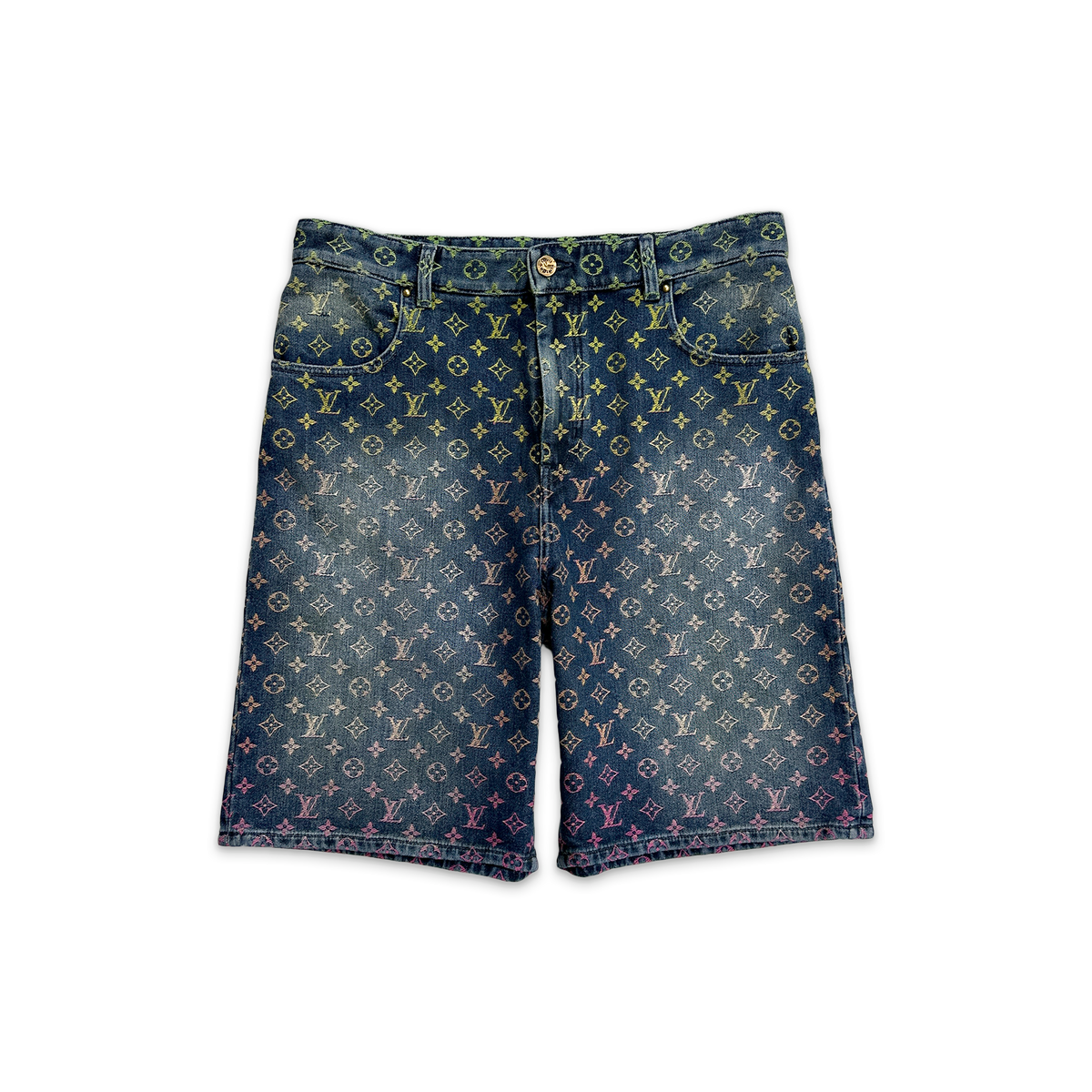 Denim Monogram Shorts “Ombre"