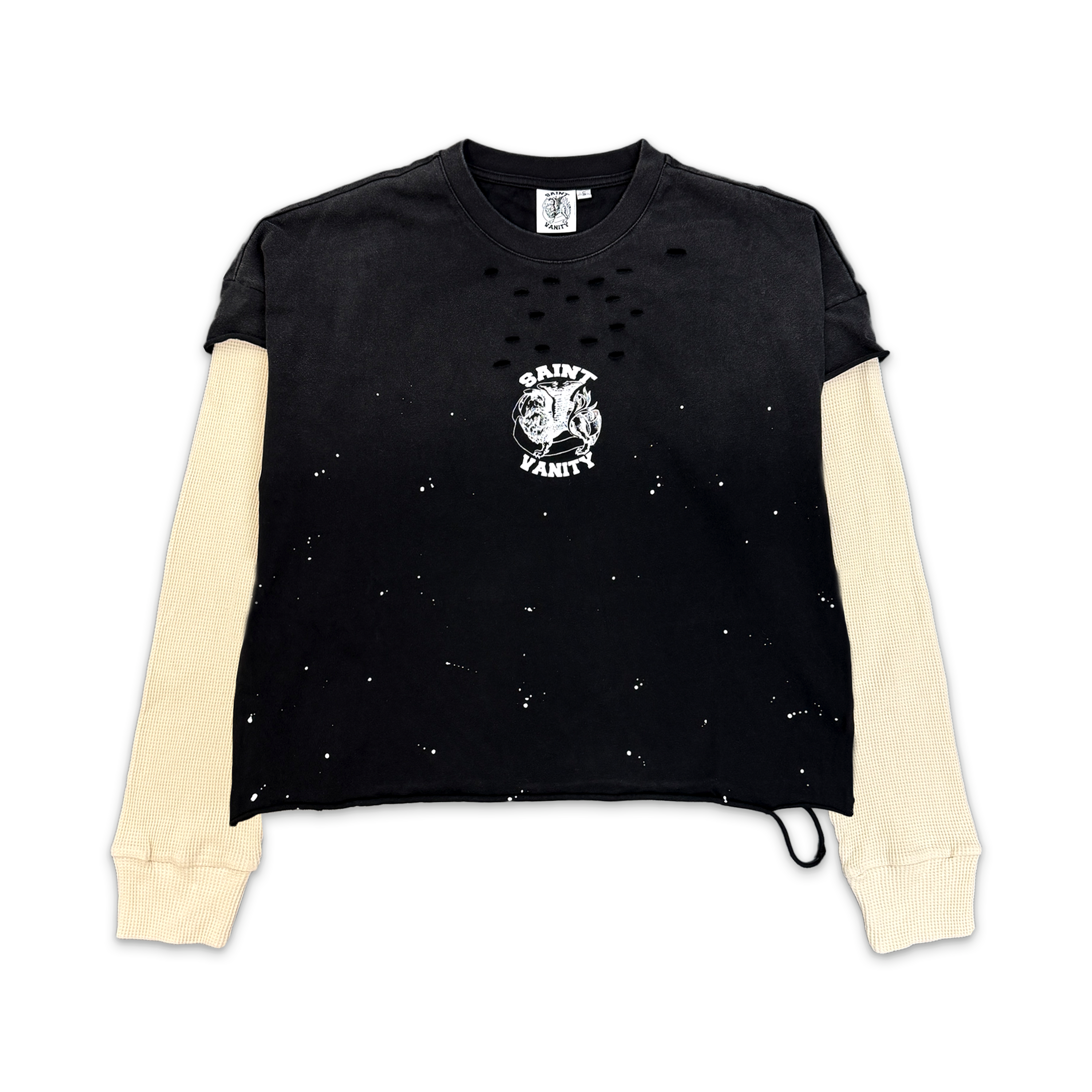 Cutoff Layered Thermal L/S Tee "Black"