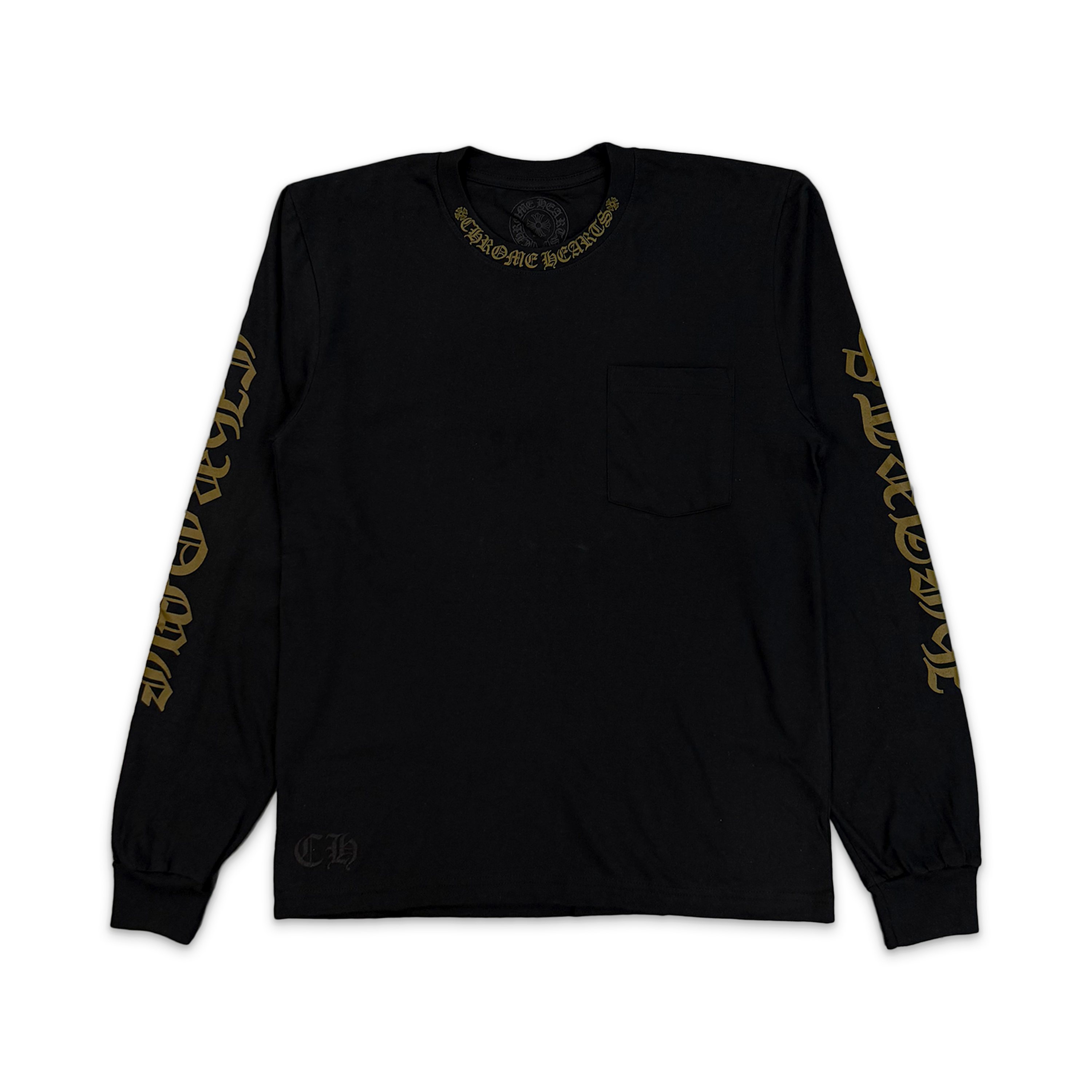Chrome Hearts, Chrome Hearts Neck Logo Pocket L/S Tee "Army Green"