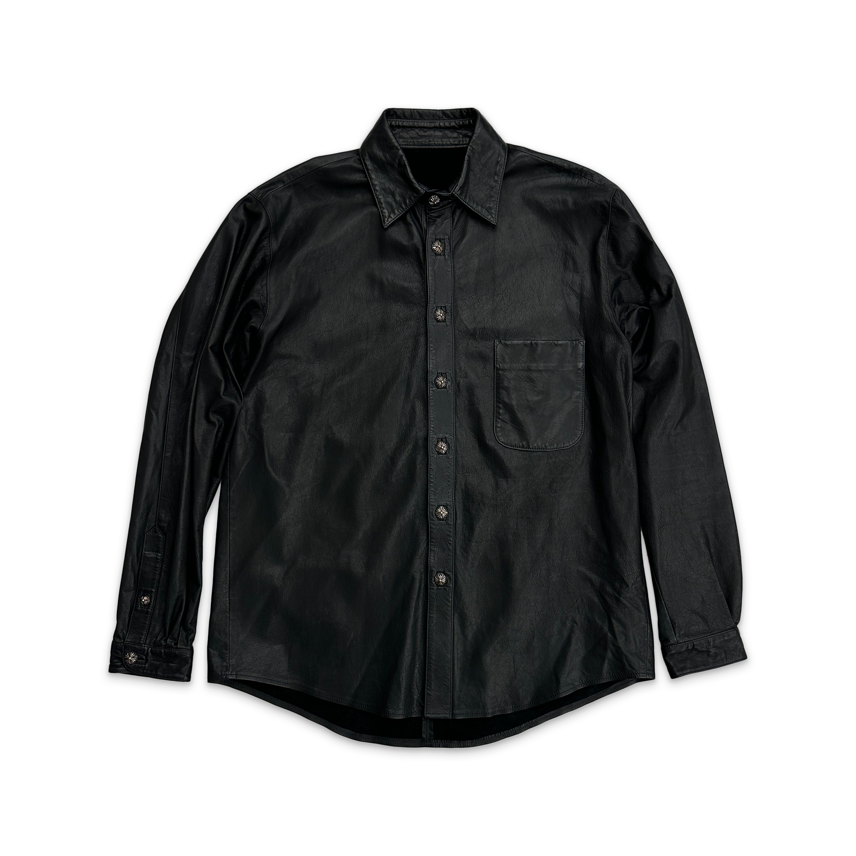 Chrome Hearts, Le Fleur Leather Button Up “Black"
