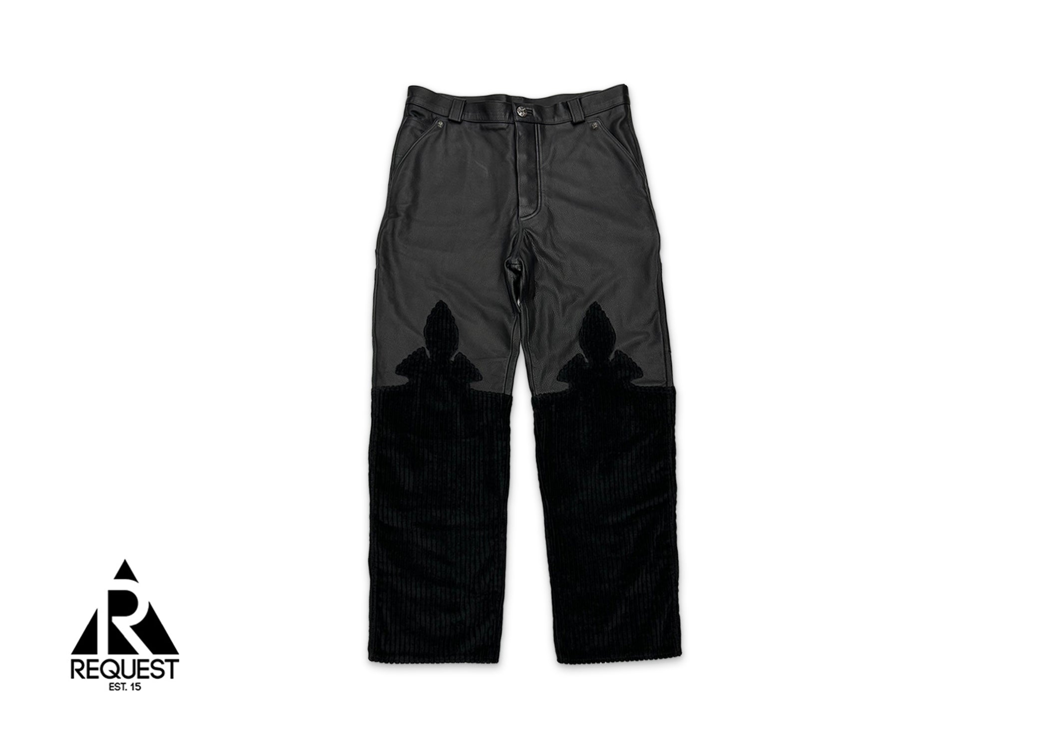 Le Fleur Leather & Corduroy Pants "Black"