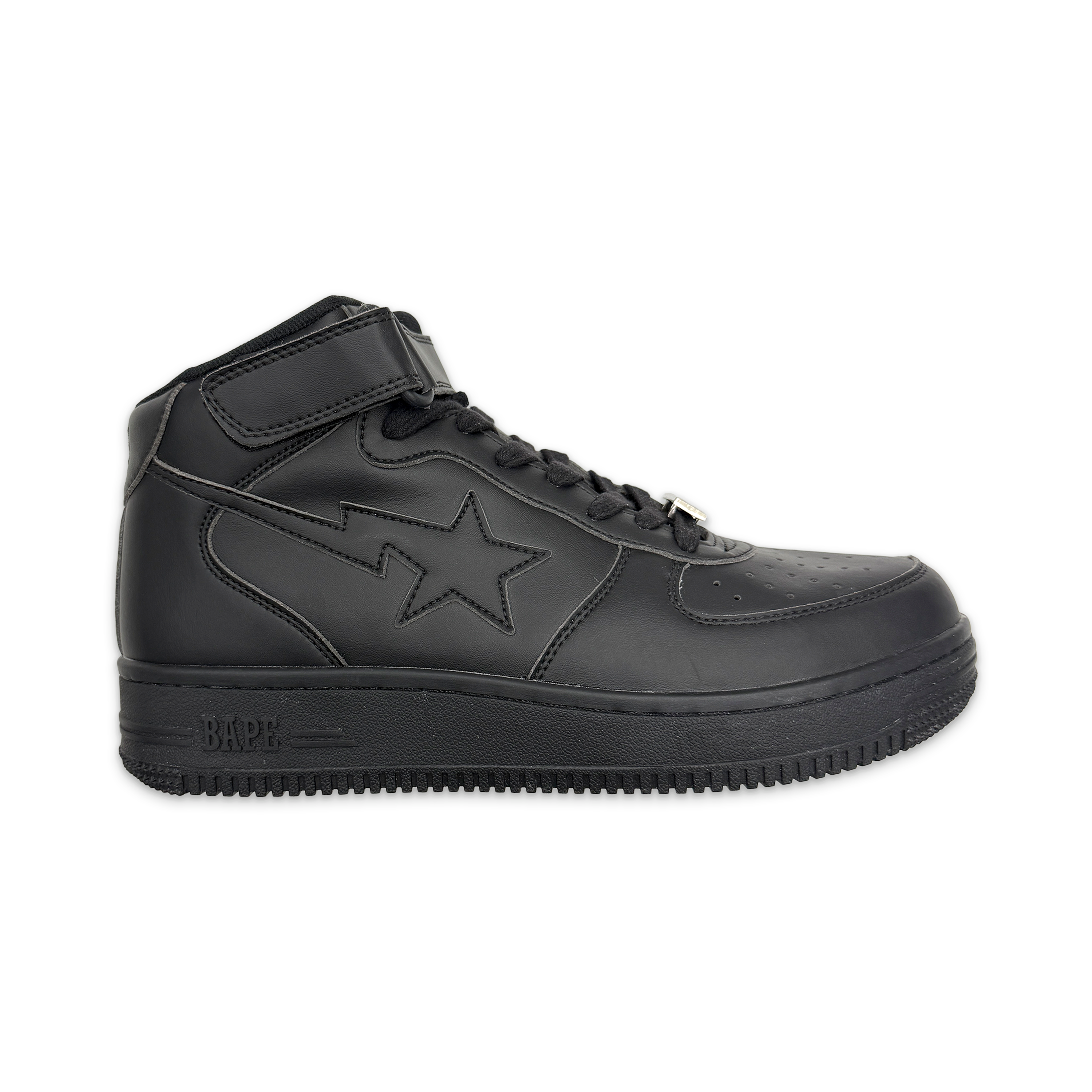 A Bathing Ape (BAPE), Bapesta Mid Leather “Triple Black"
