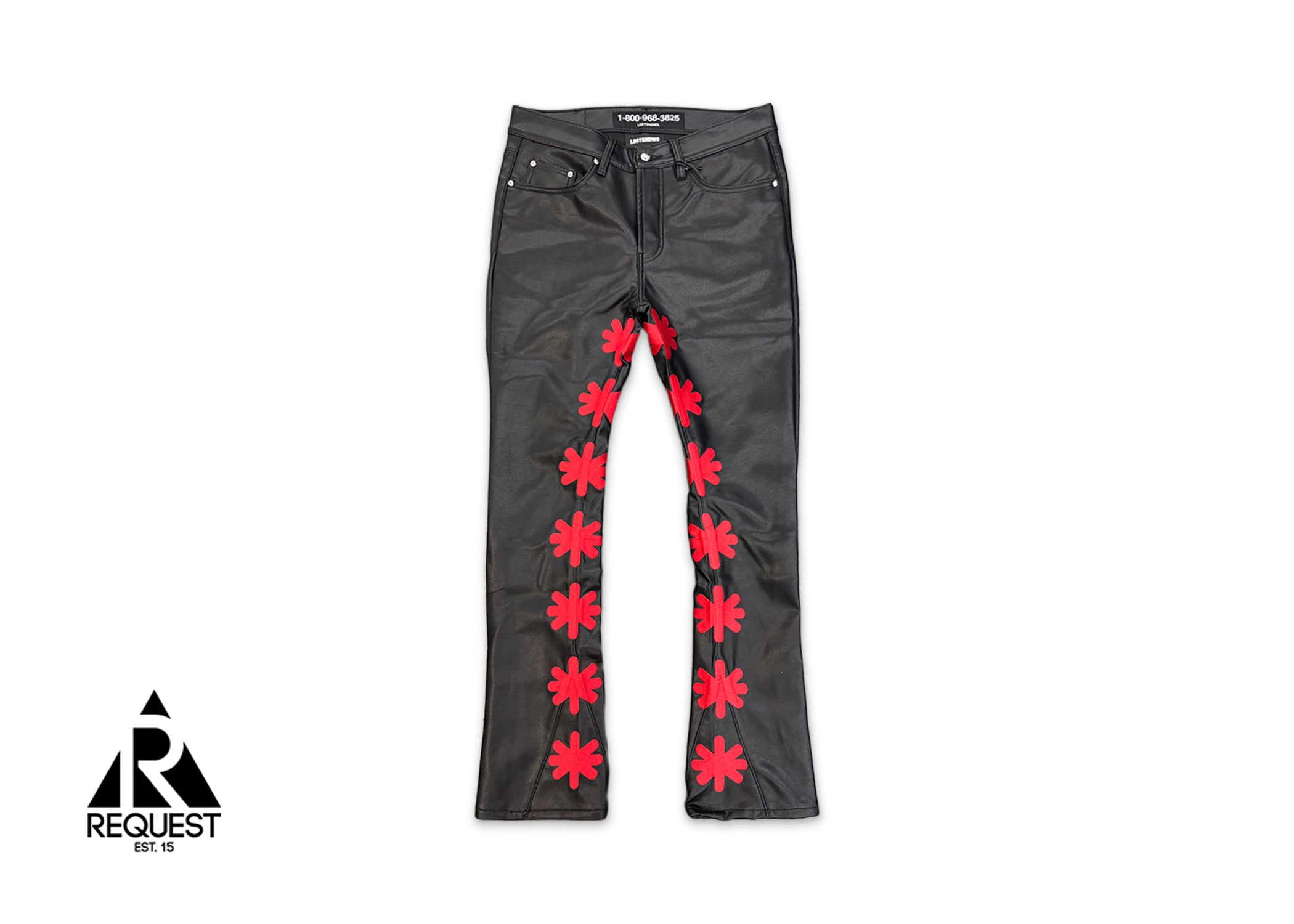 Sun Logo Leather Pants "Black/Red"