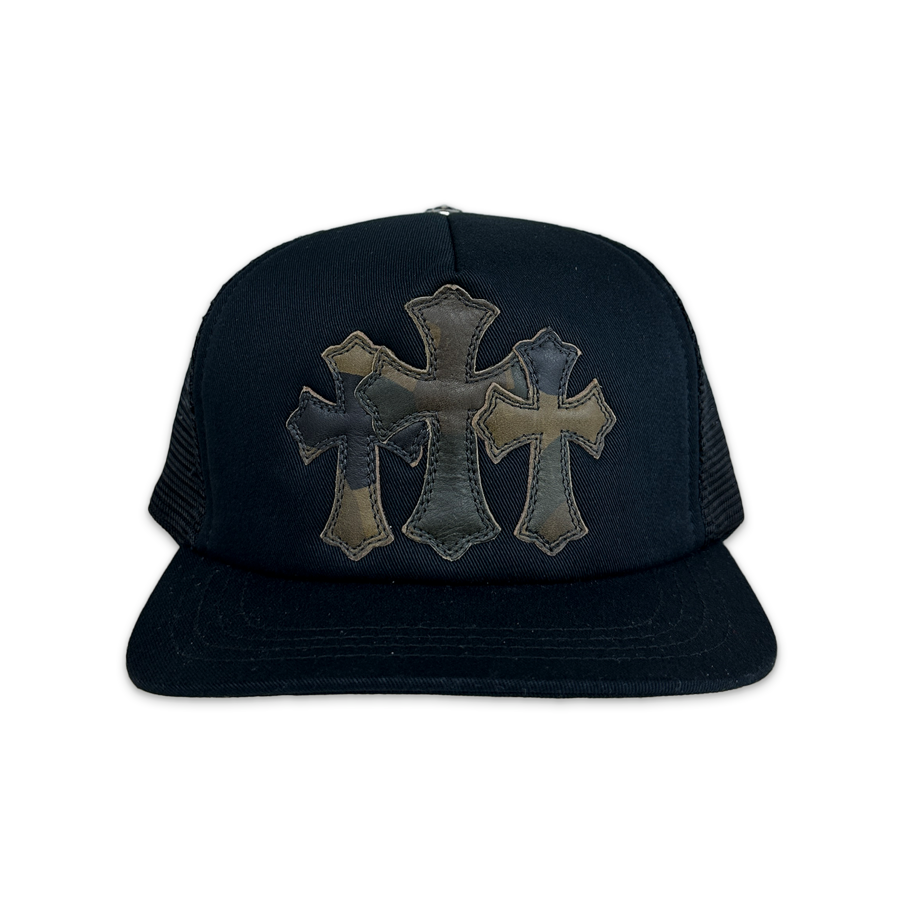 Camo Cemetery Cross Trucker Hat "Black"