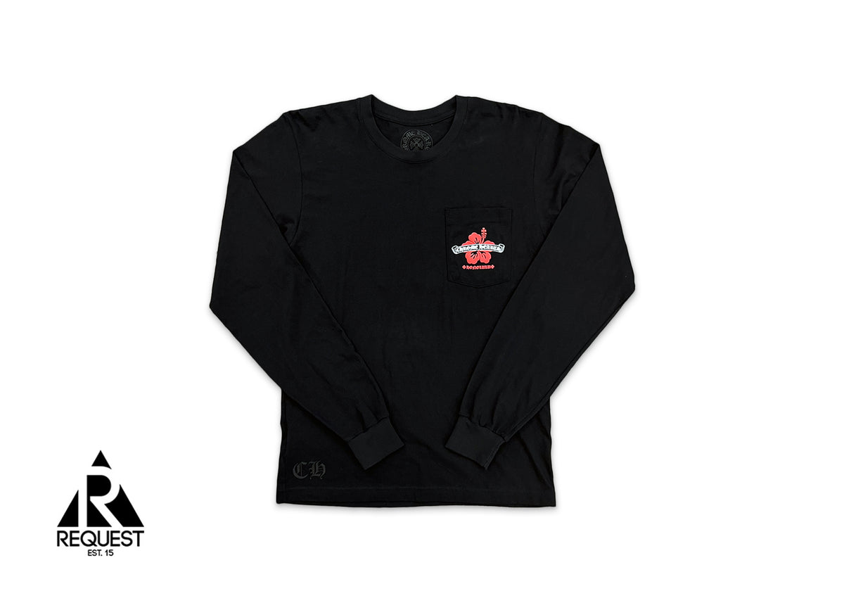 Honolulu Exclusive Hibiscus L/S Tee “Black”
