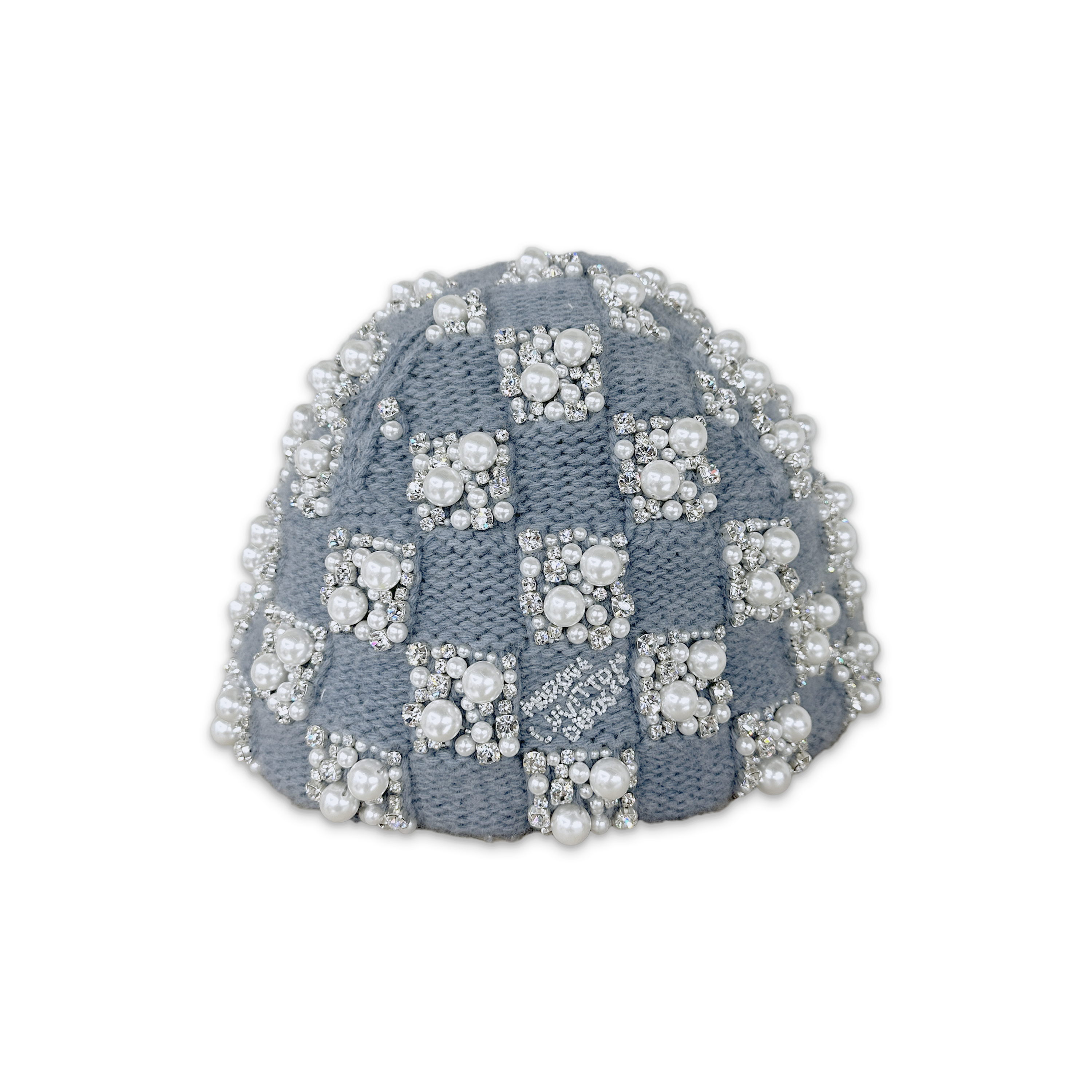 Louis Vuitton, Pearl Embellished Knit Beanie "Blue"