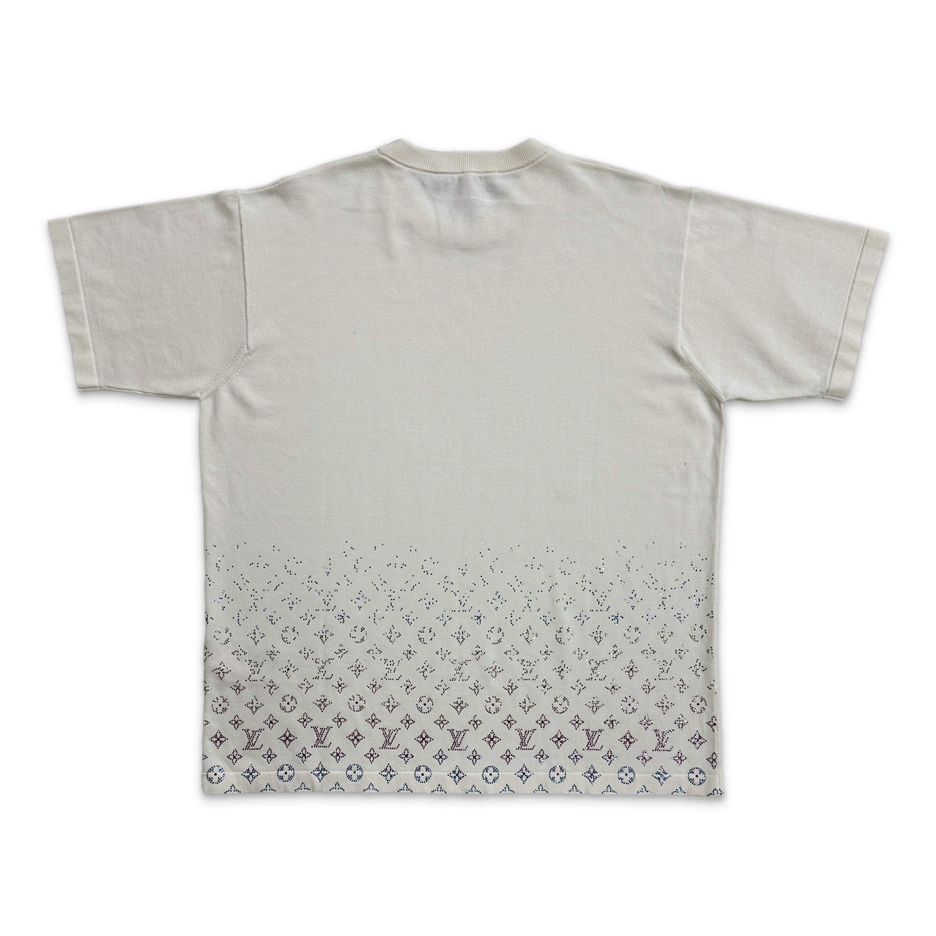 Monogram Embellished Gradient Tee "White"