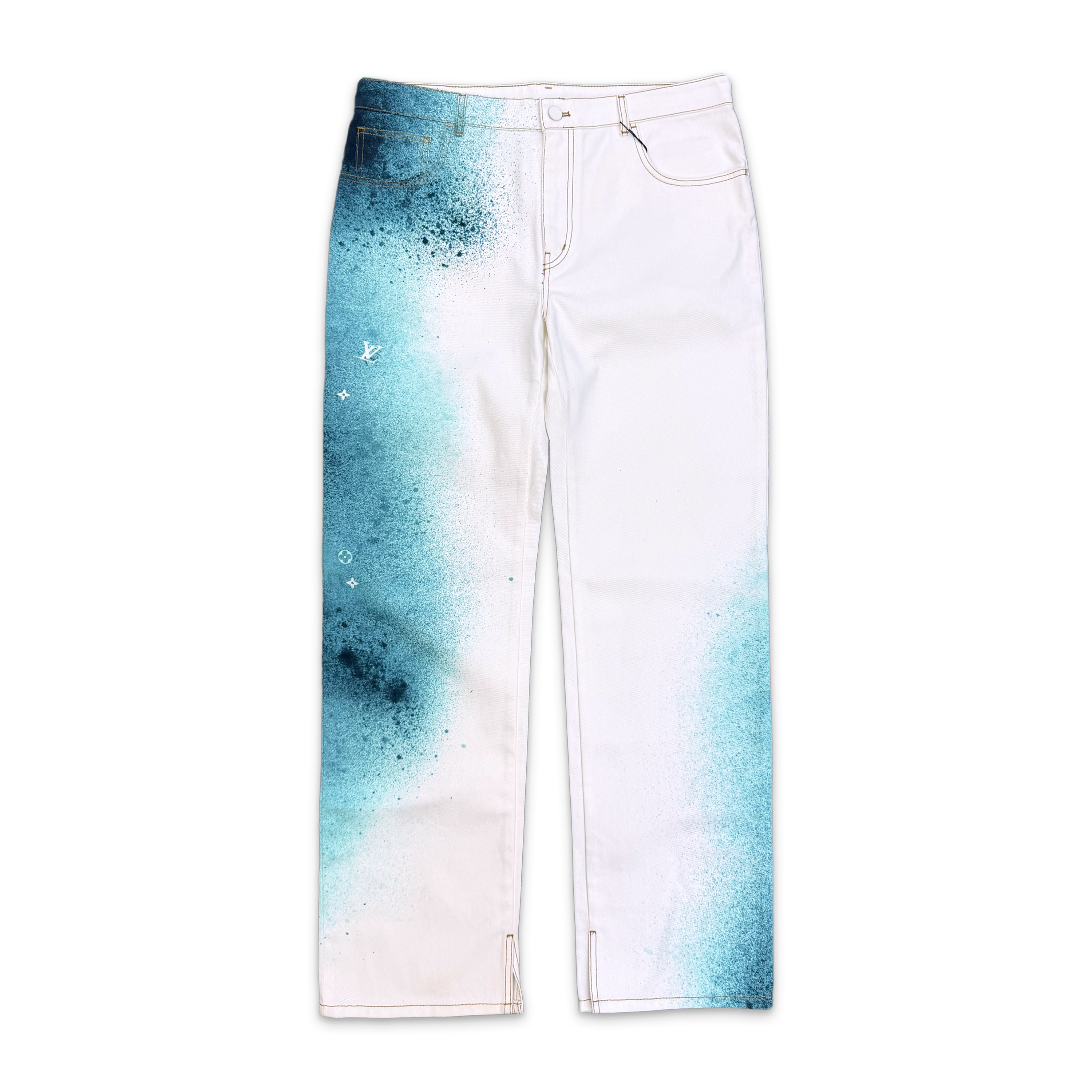 Louis Vuitton, LV Spray Denim Pants "White Blue"