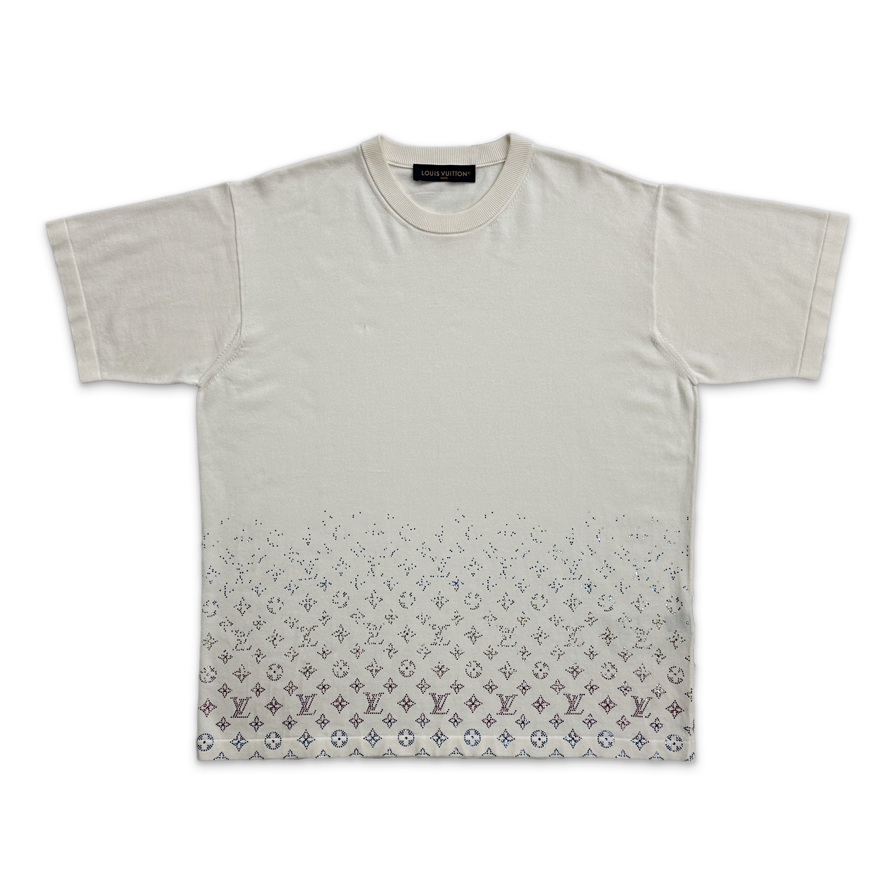 Monogram Embellished Gradient Tee "White"