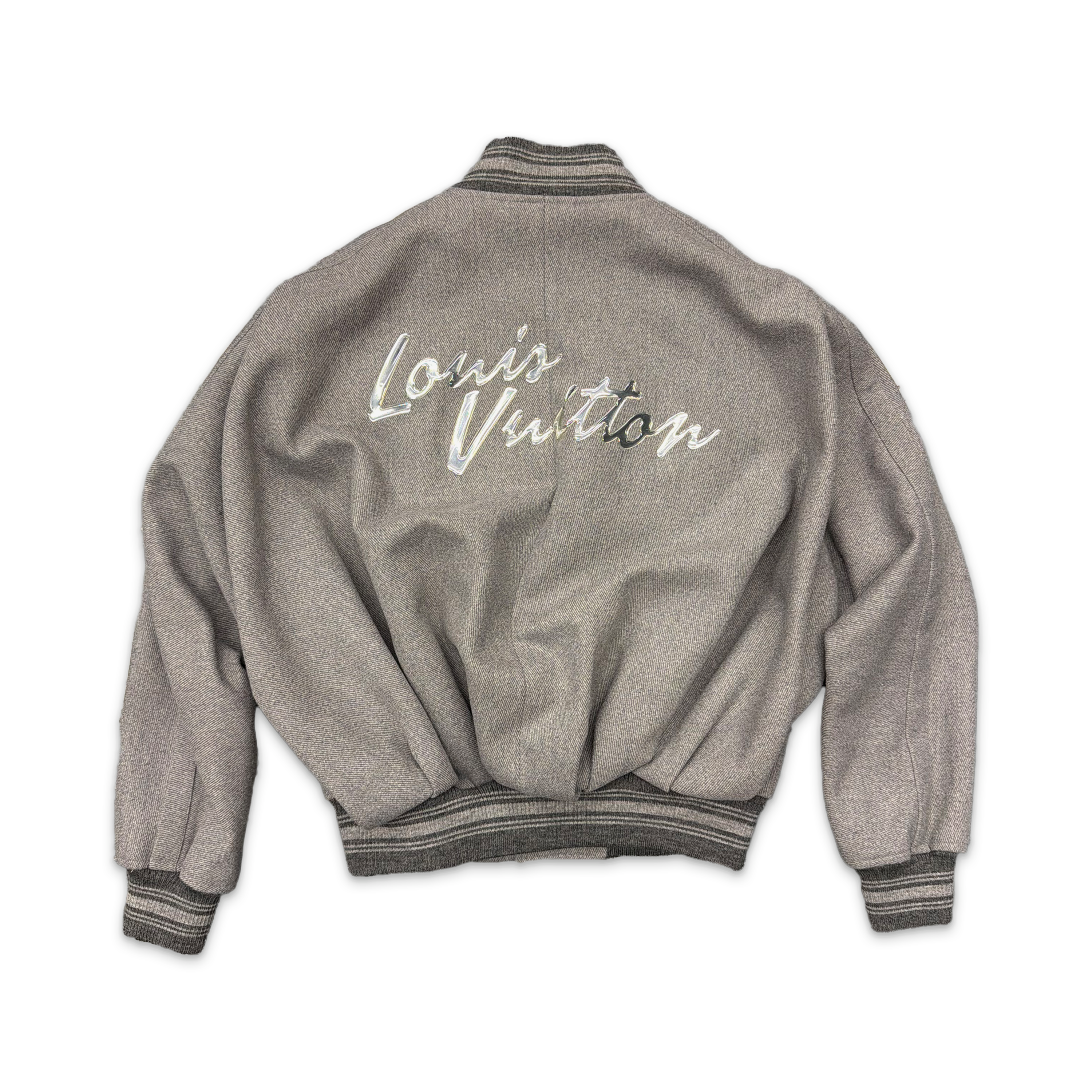 Wool Varsity Jacket Signature Logo “Grey”