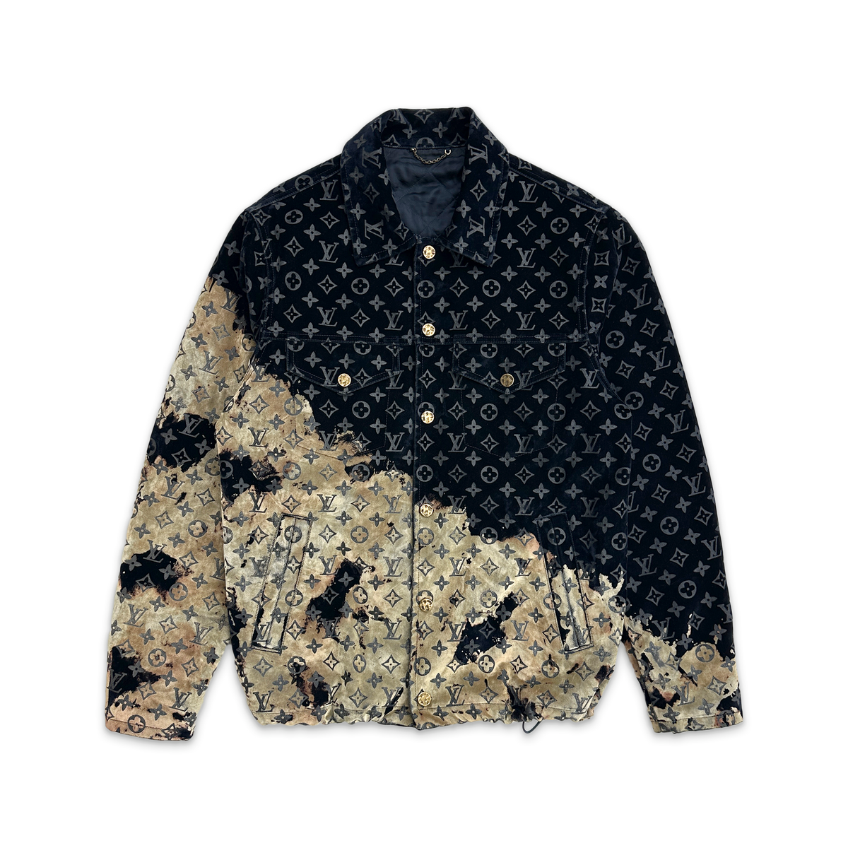 Monogram Bleach Flocked Denim Jacket "Multicolor"