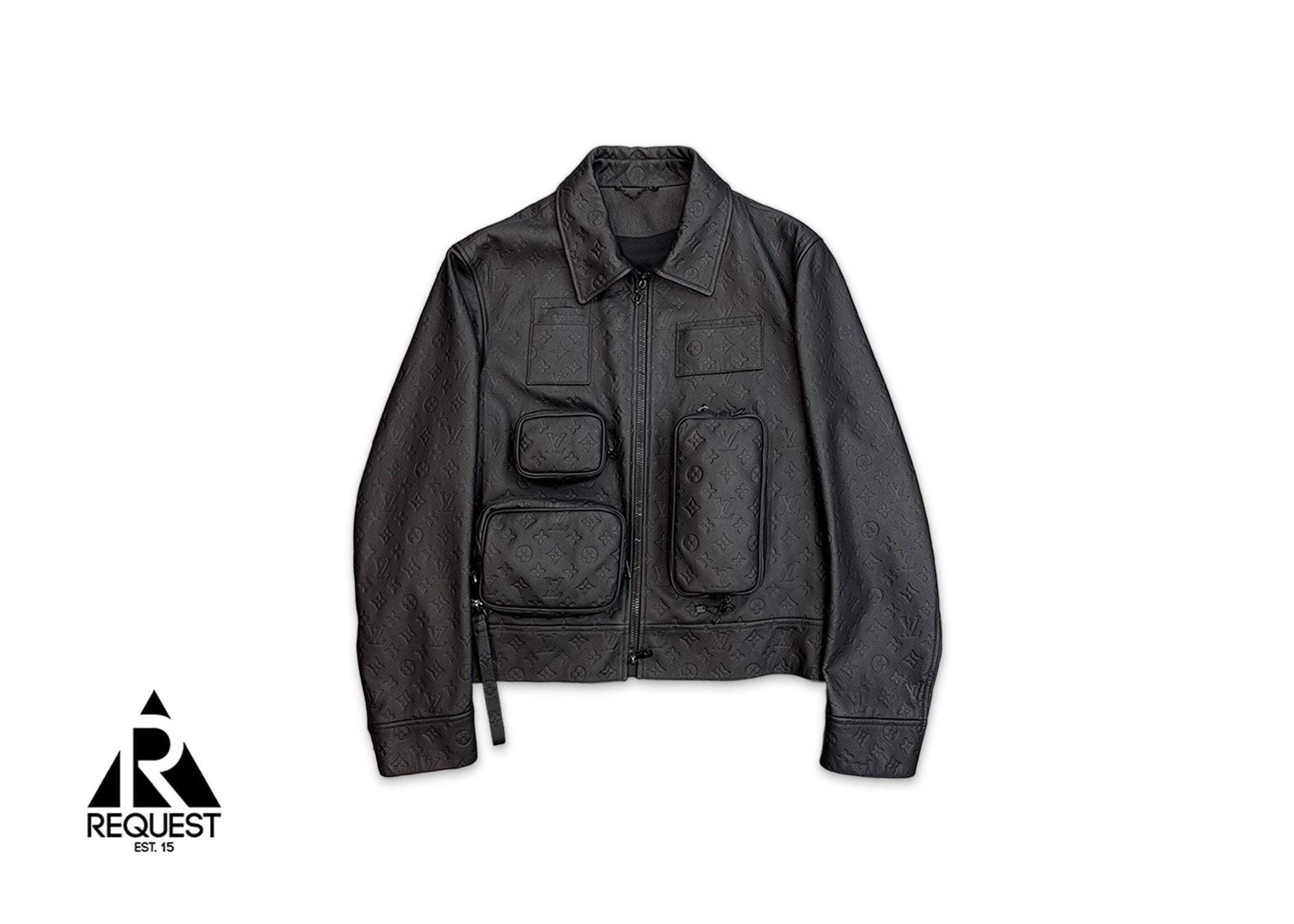 Monogram Embossed Utility Jacket "Black"