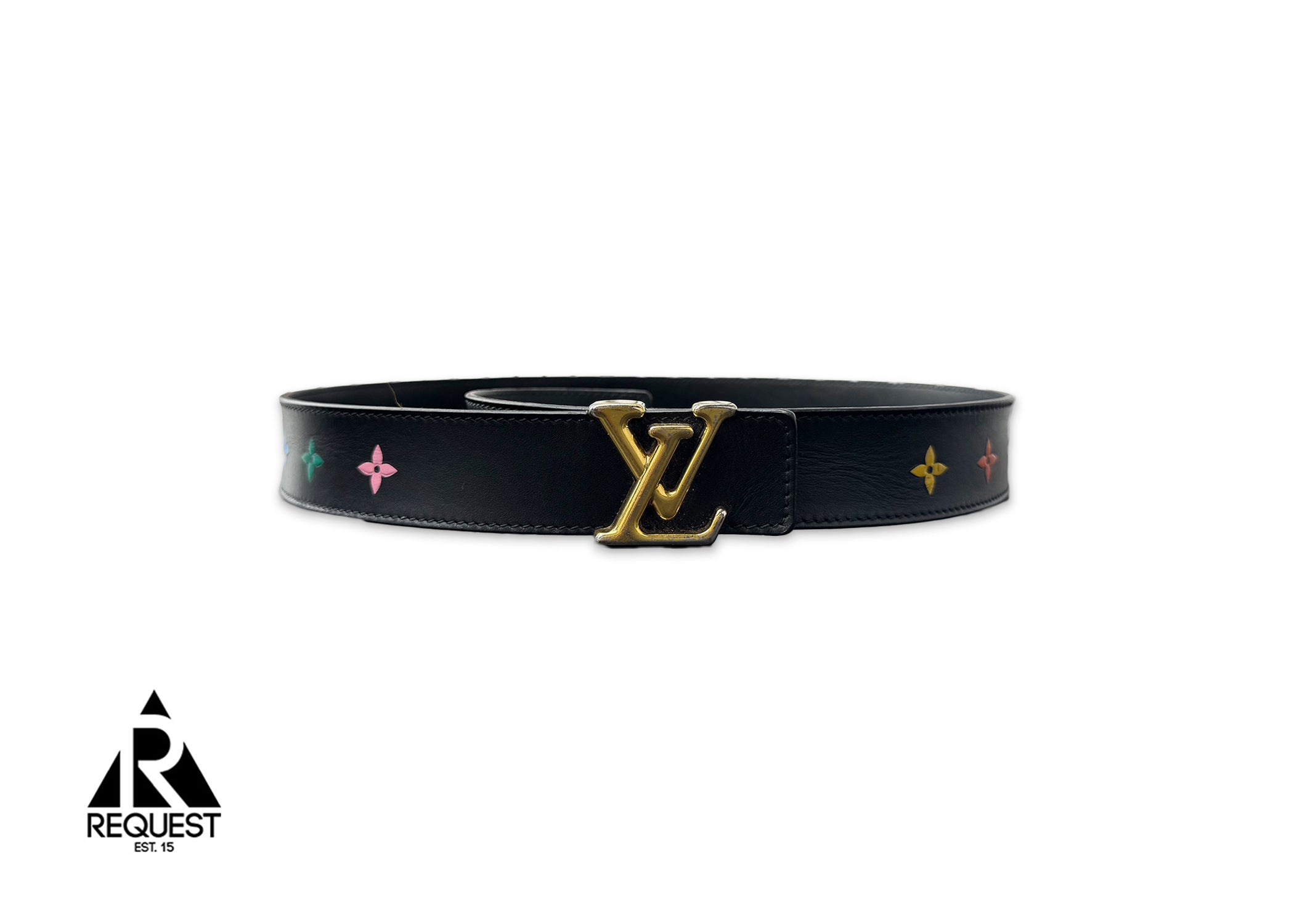 Louis Vuitton Black Multicolor Belt with Gold Buckle Louis Vuitton LV Initials 40mm Reversible Belt Multicolor in  main image 2