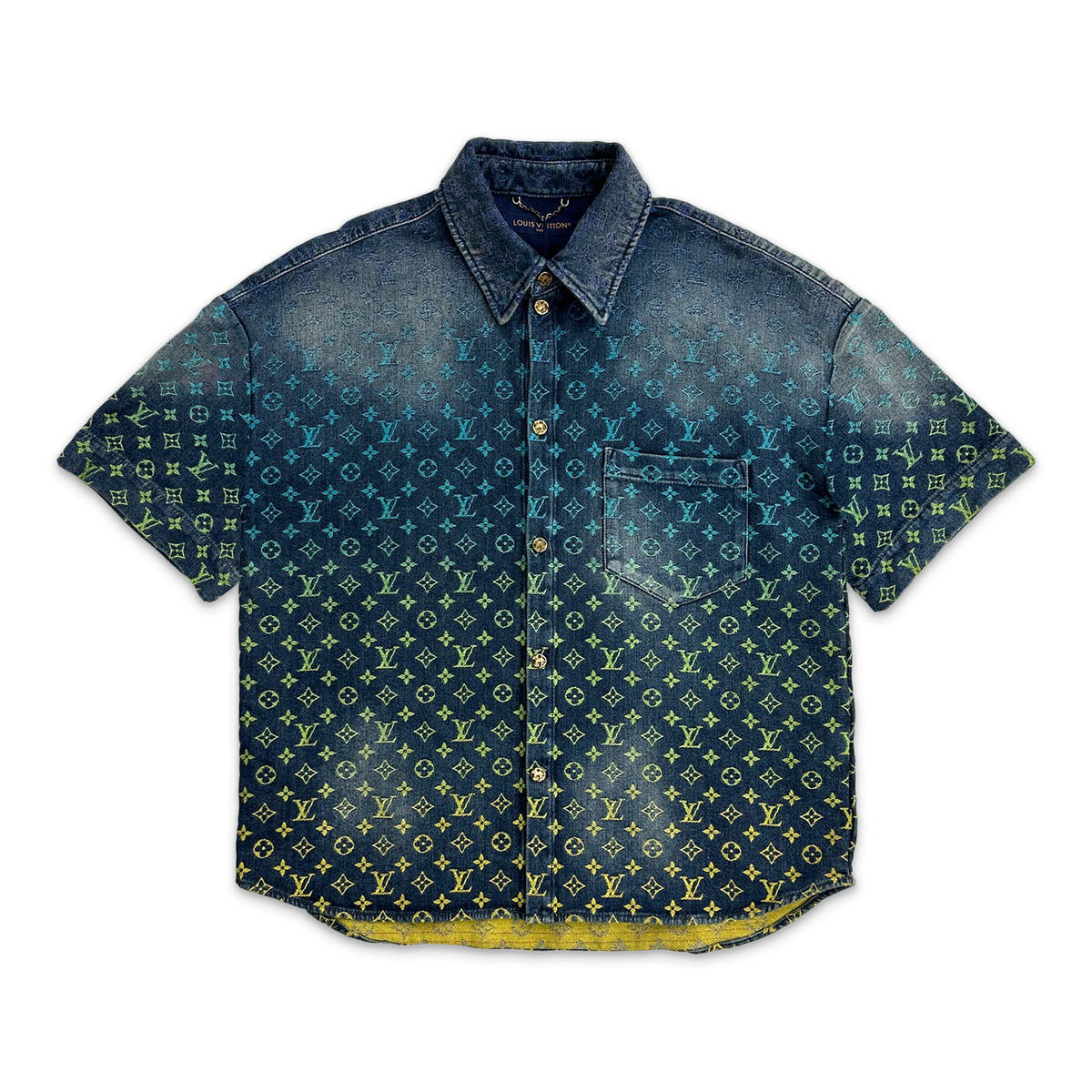 Denim Monogram Shirt “Ombre"