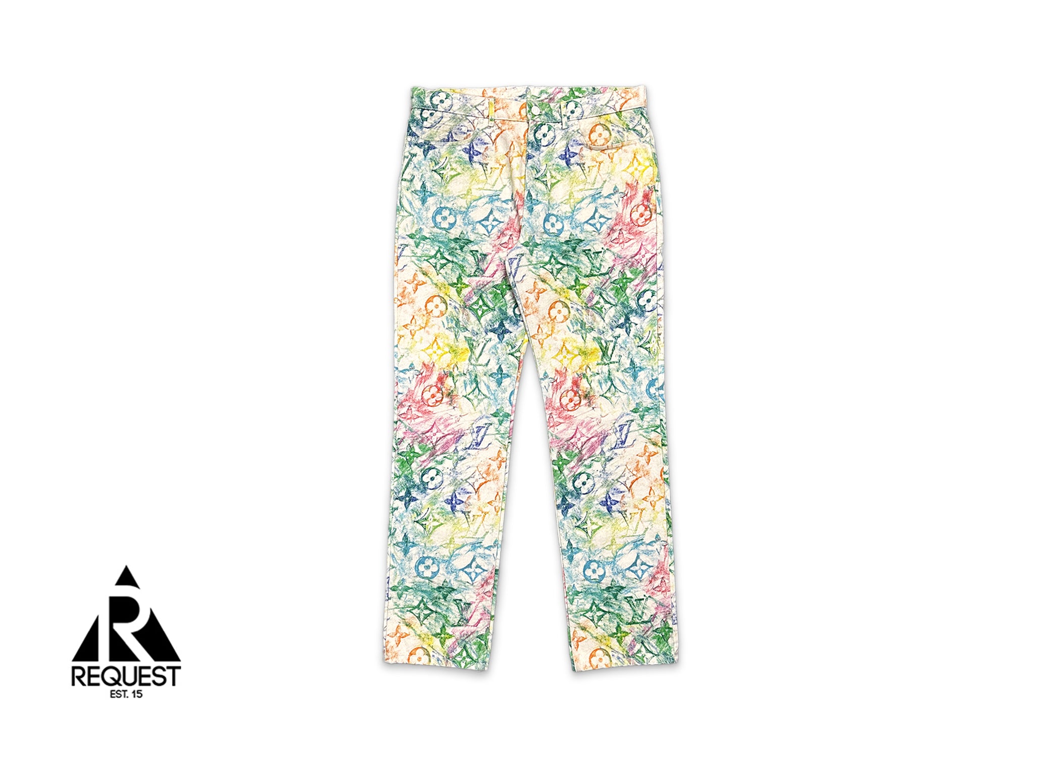 Monogram Watercolor Denim Pants "Multicolor"