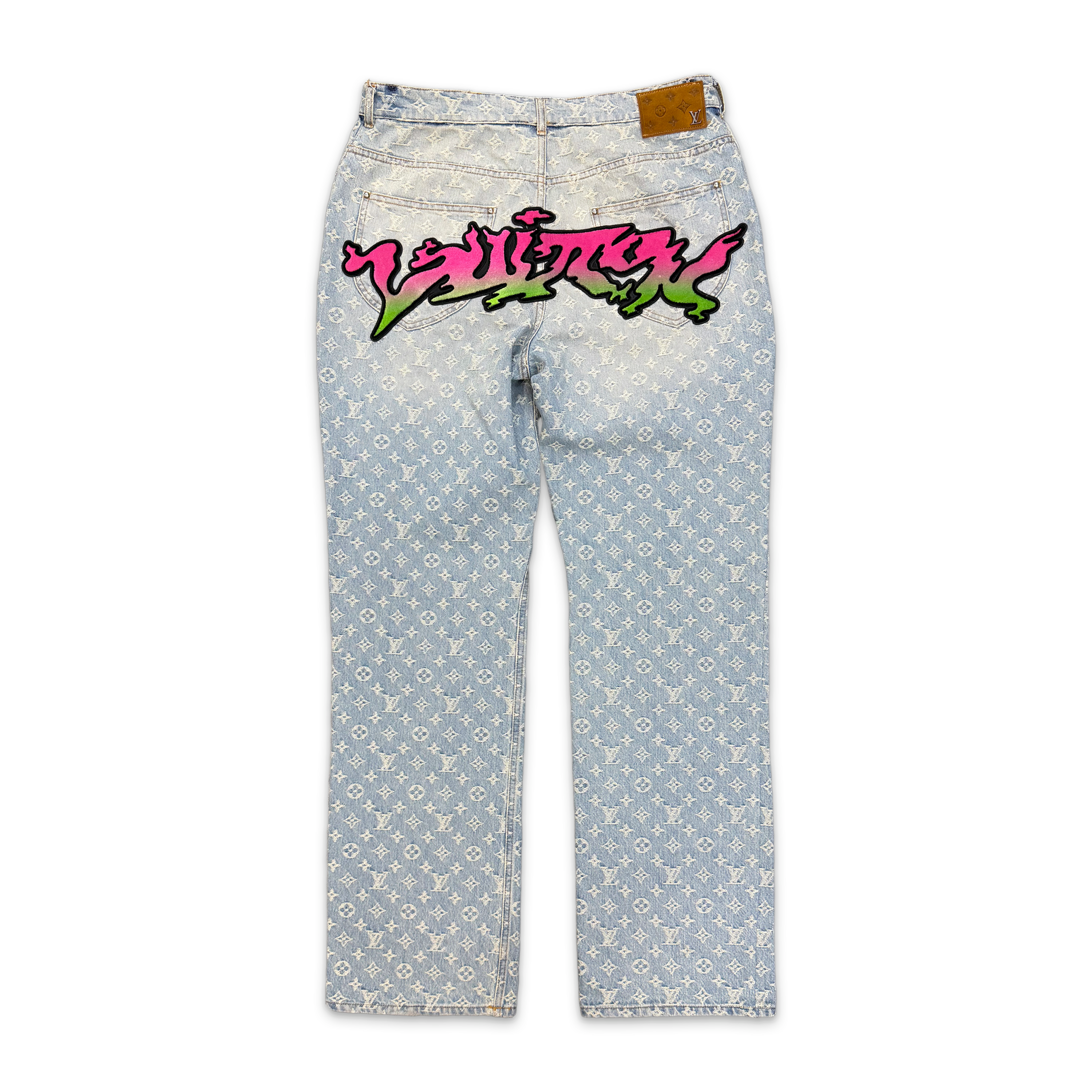 Louis Vuitton, Baggy Graffiti Denim Jeans "Indigo"