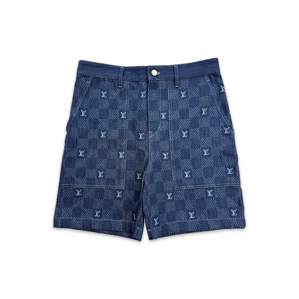 Damier Logo Shorts "Indigo Blue"
