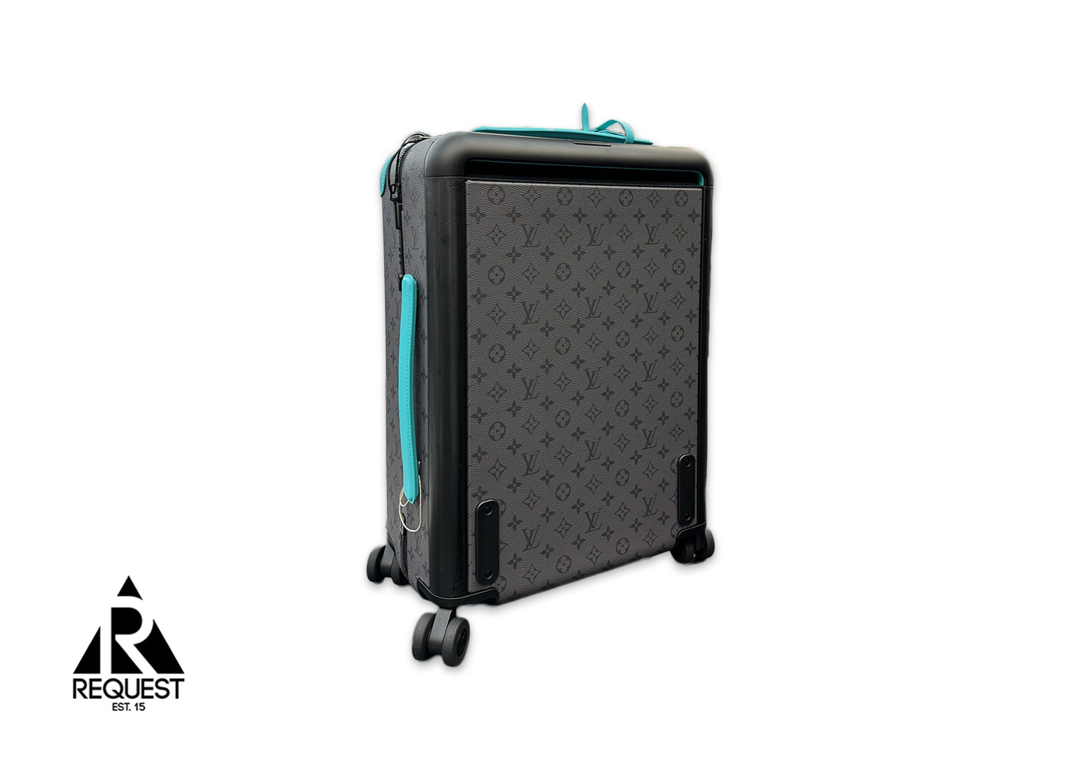 Louis Vuitton, Horizon 55 Monogram Eclipse Travel Suitcase "Turquoise Grey"