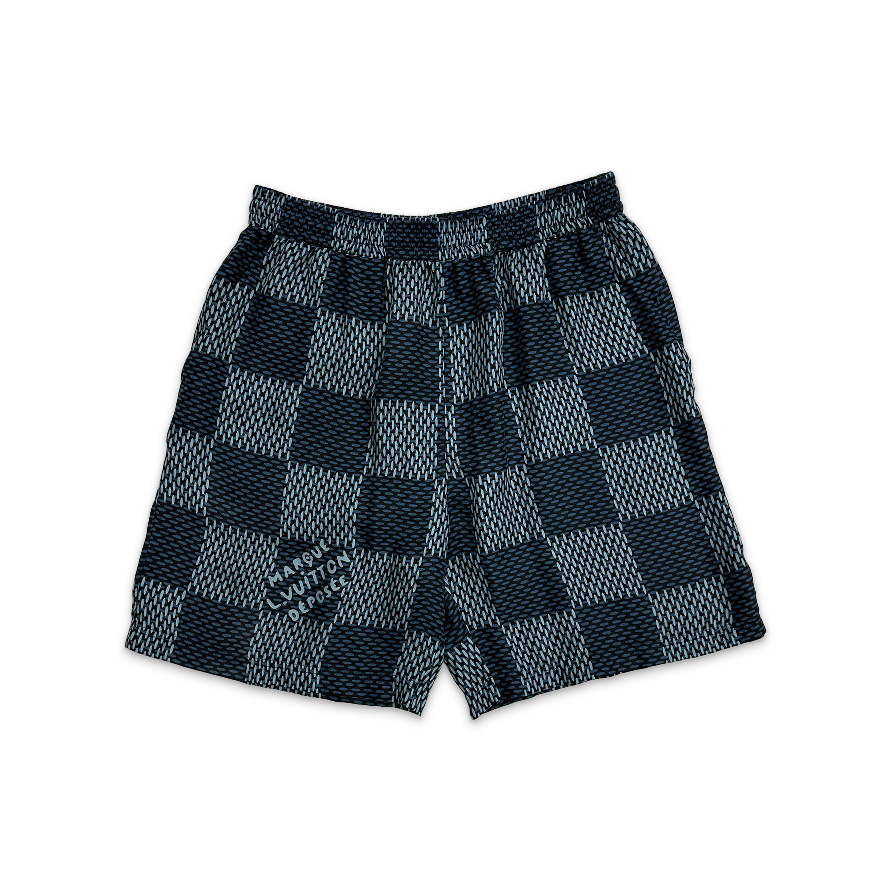 Louis Vuitton, Silk Damier Shorts "Blue Haze"