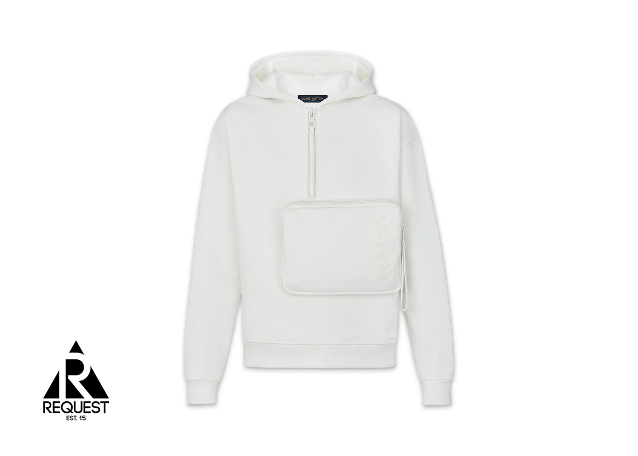 Louis Vuitton 3D Patched Half Zip Hoodie “White”