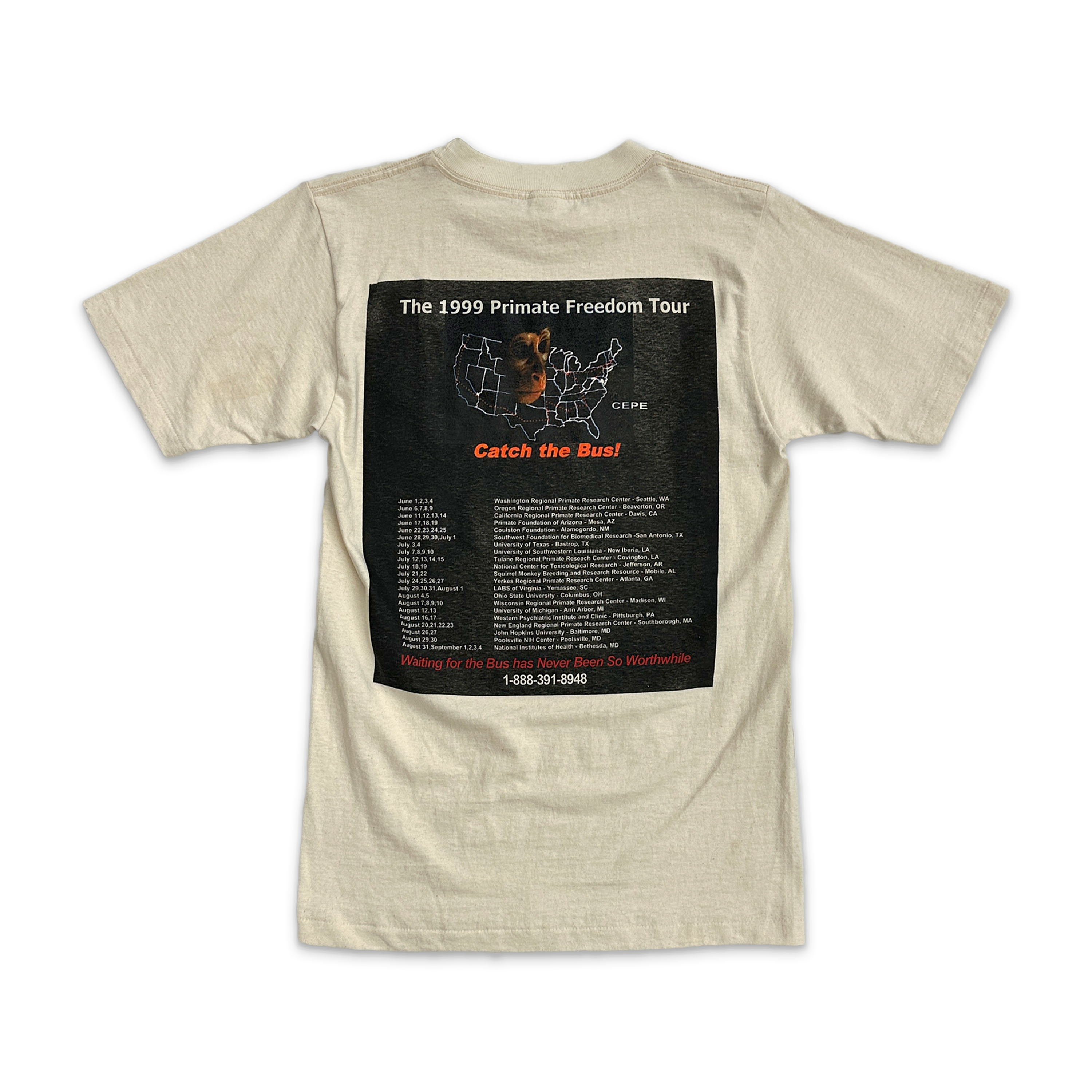 Primate Experimentation Vintage Tee "Cream"