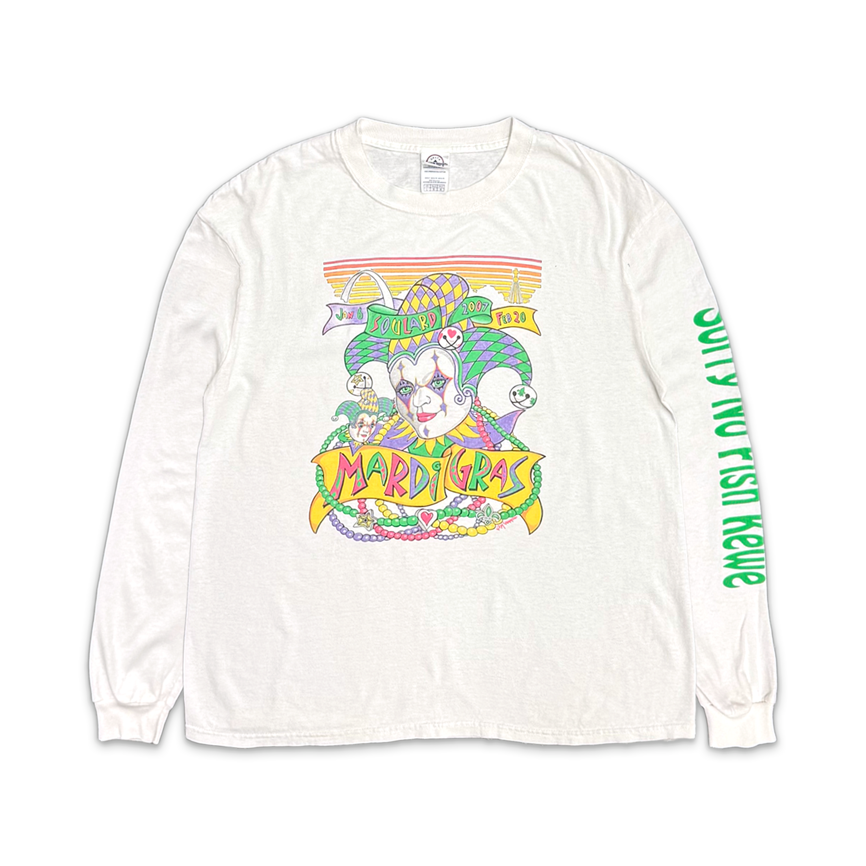Mardi Gras L/S Tee "White"