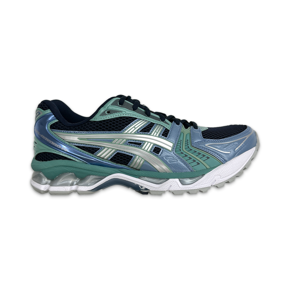 ASICS Gel-Kayano‎ 14 Silver Blue Running Shoes Mens 4 Womens 5.5 ASICS GEL-KAYANO 14 Shoes - White/Light Navy – Drift House main image 2