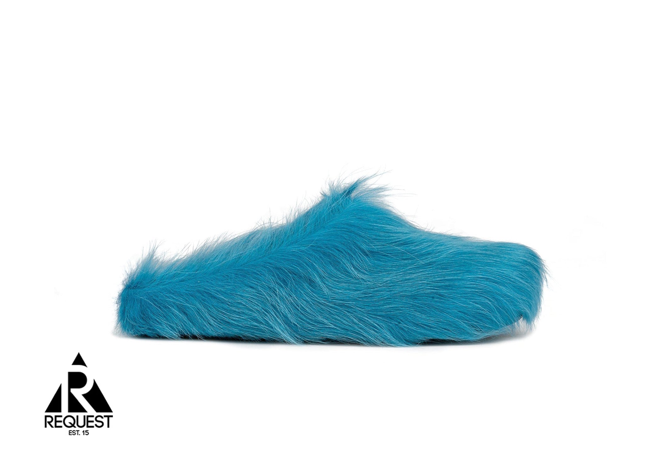 Marni Calf Hair Sabot Slipper "Mineral Blue"