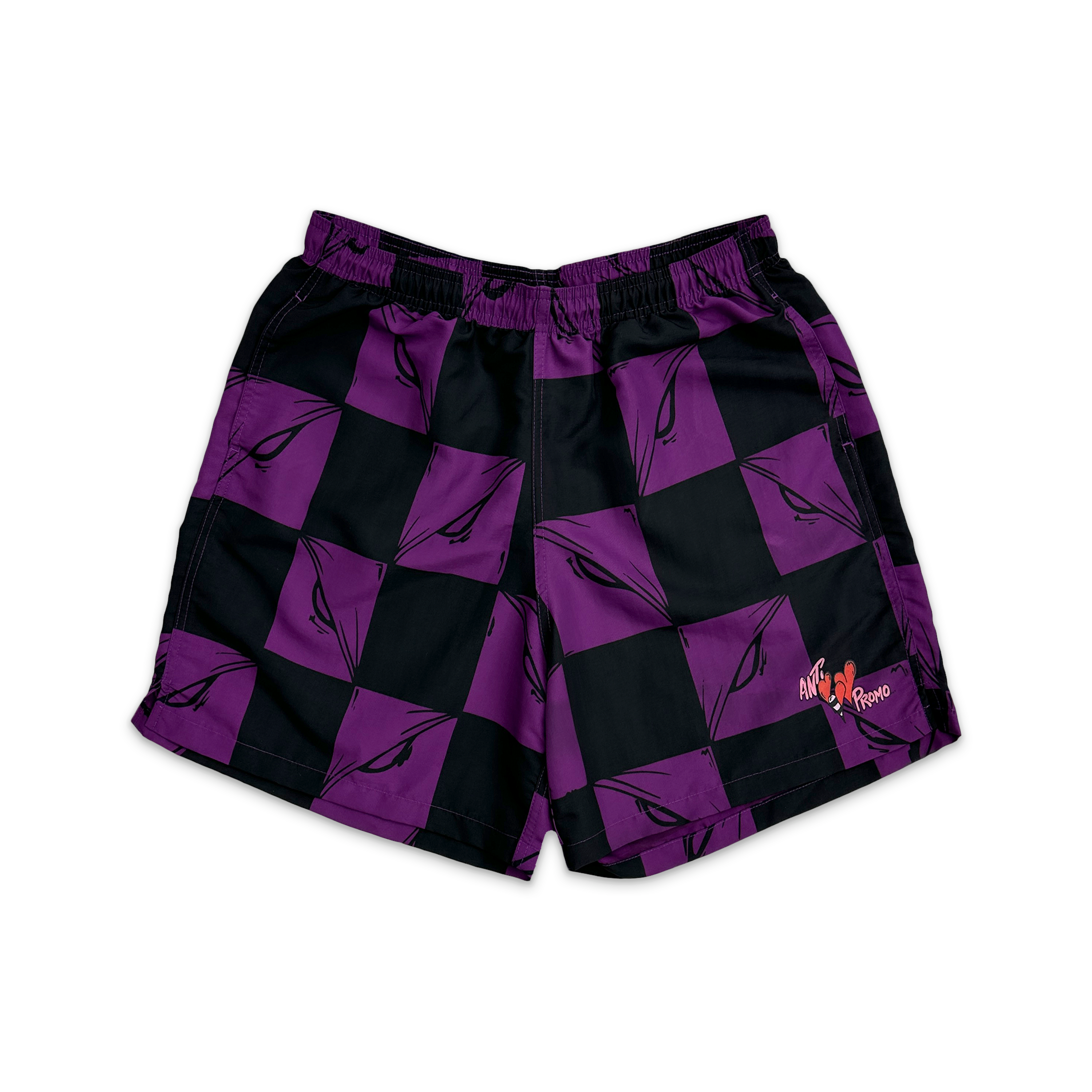 99 Eyes Nylon Shorts "Black/Purple"