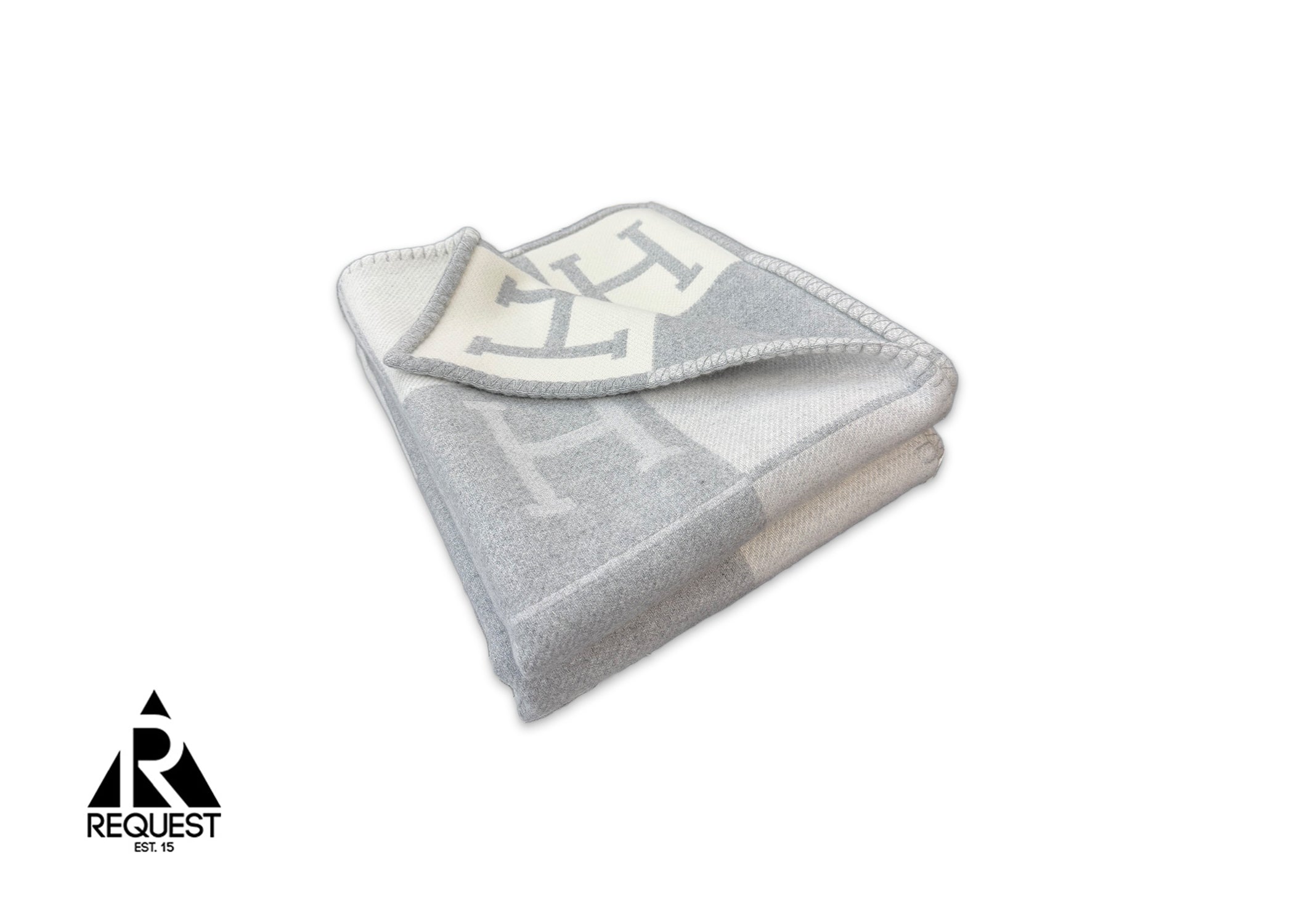 Hermes, Avalon III throw blanket "Écru / Gris Clair"