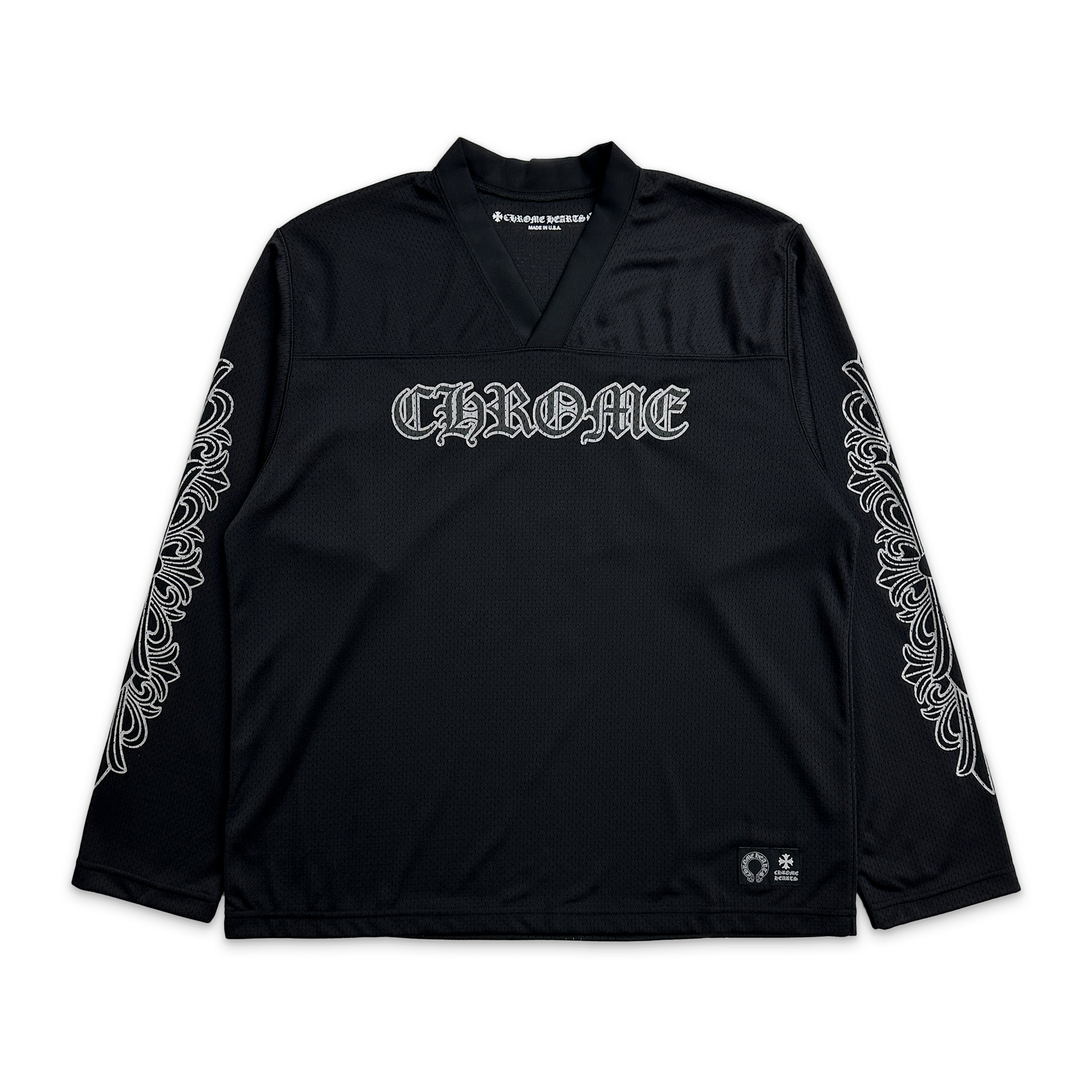 Chrome Hearts, Sports Mesh Long Sleeve Warm Up Jersey “Black”