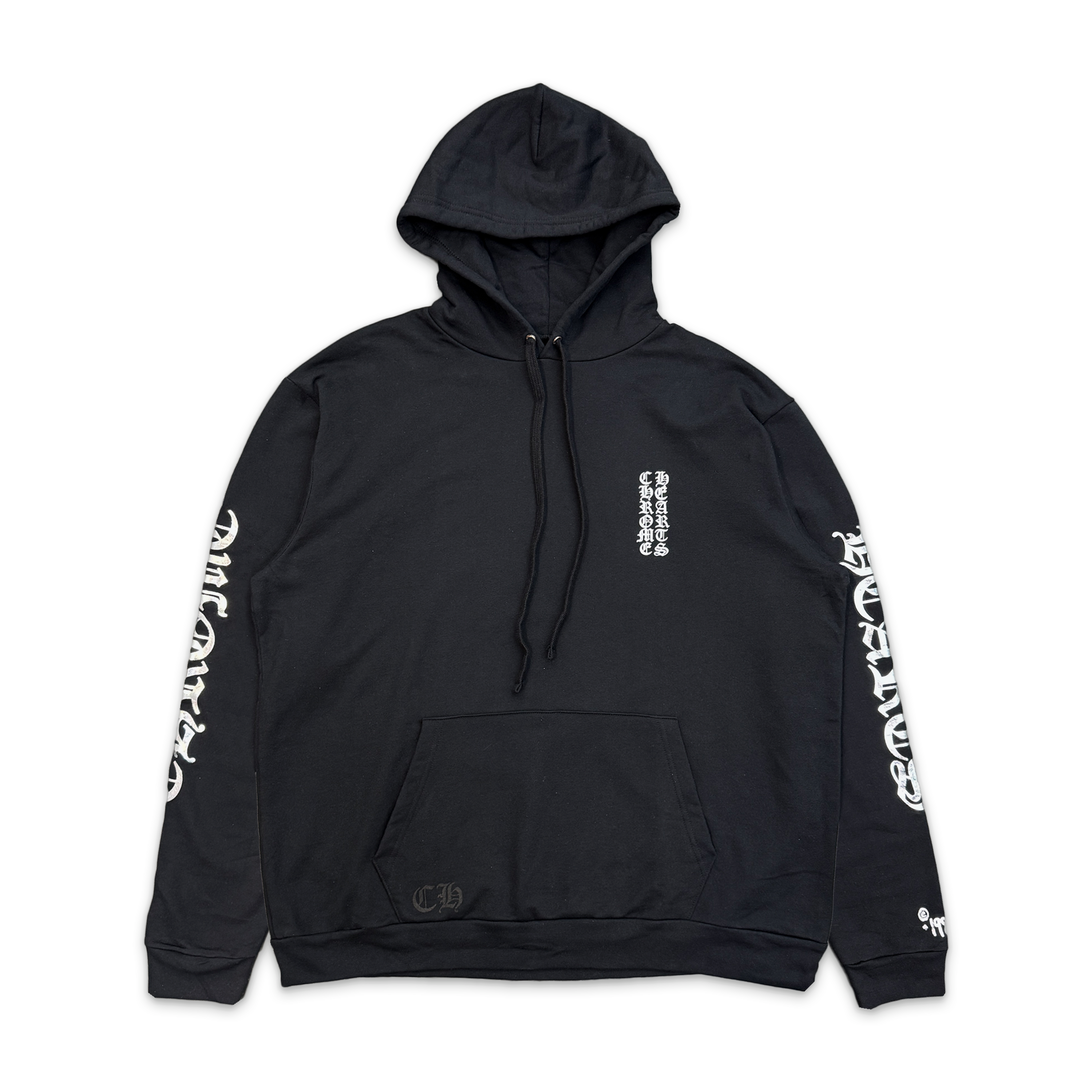 Vertical Logo Hoodie "Black Metallic Silver"