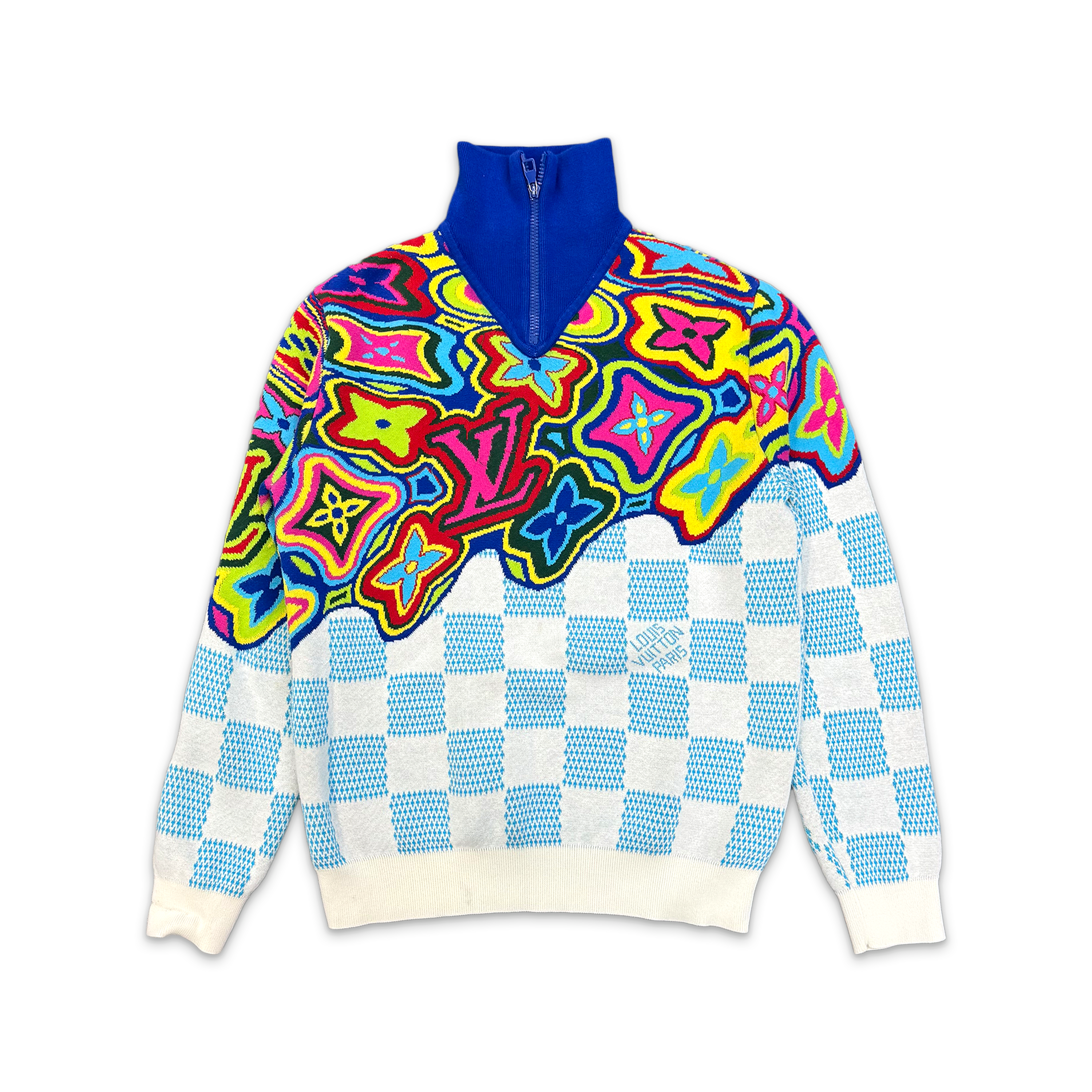 Louis Vuitton, Psychedelic Monogram & Damier Quarter Zip Jacket "Multicolor"