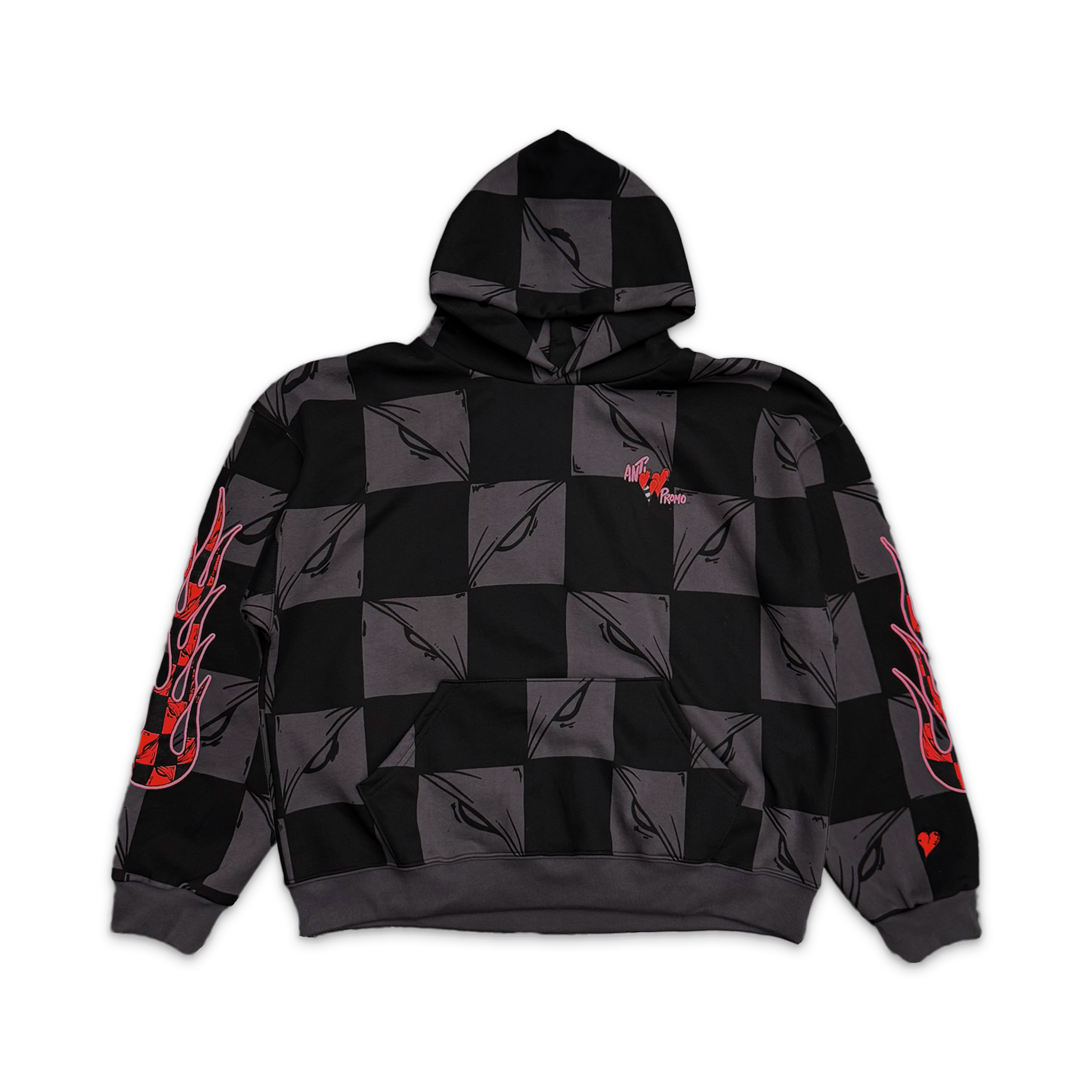 99 Eyes Hoodie ATL Flames "Black/Grey"