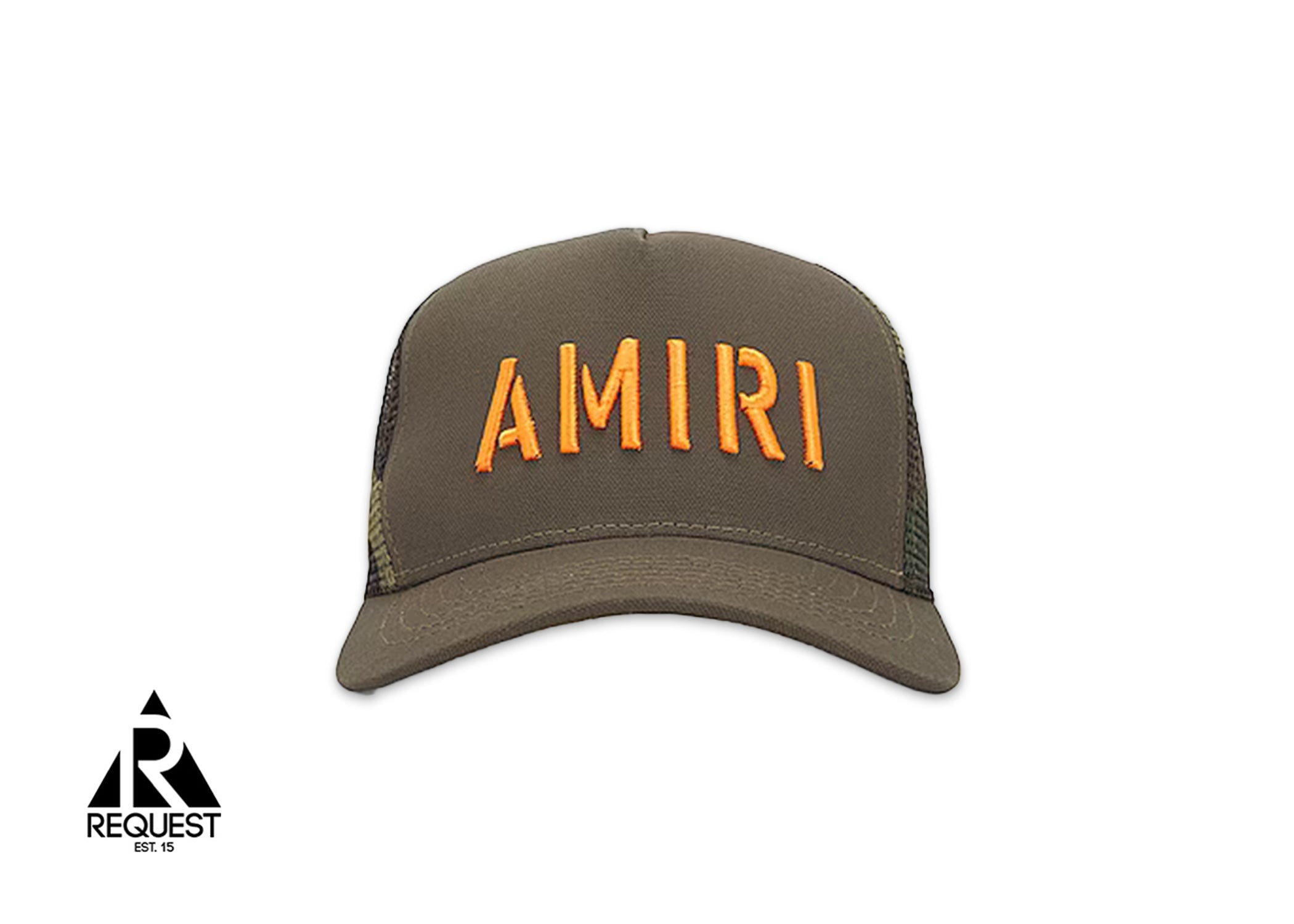 Amiri Arts Stencil Trucker Hat "Military Green"