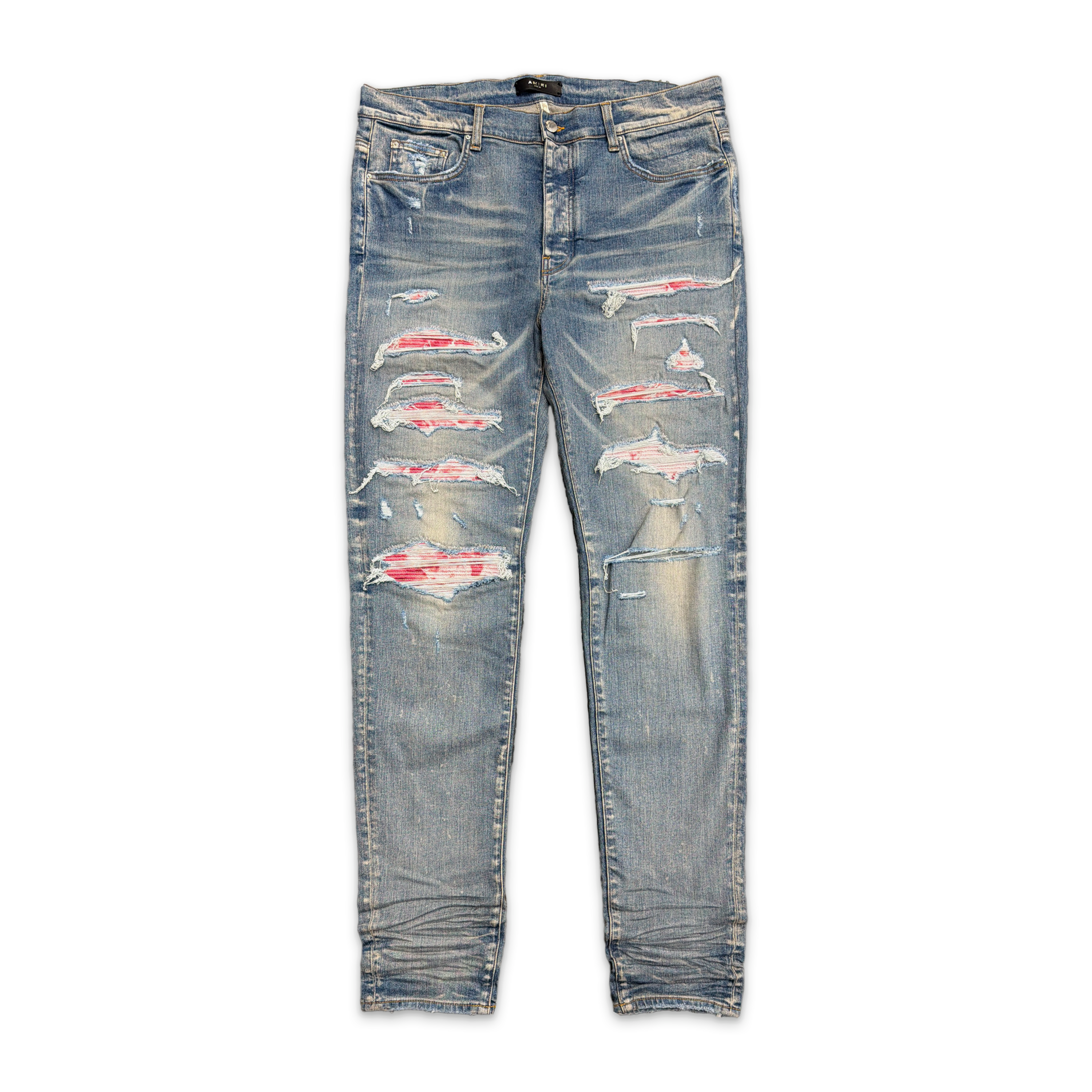 Amiri, Tie Dye Peach Patch MX1 Thrasher Denim "Clay Indigo"