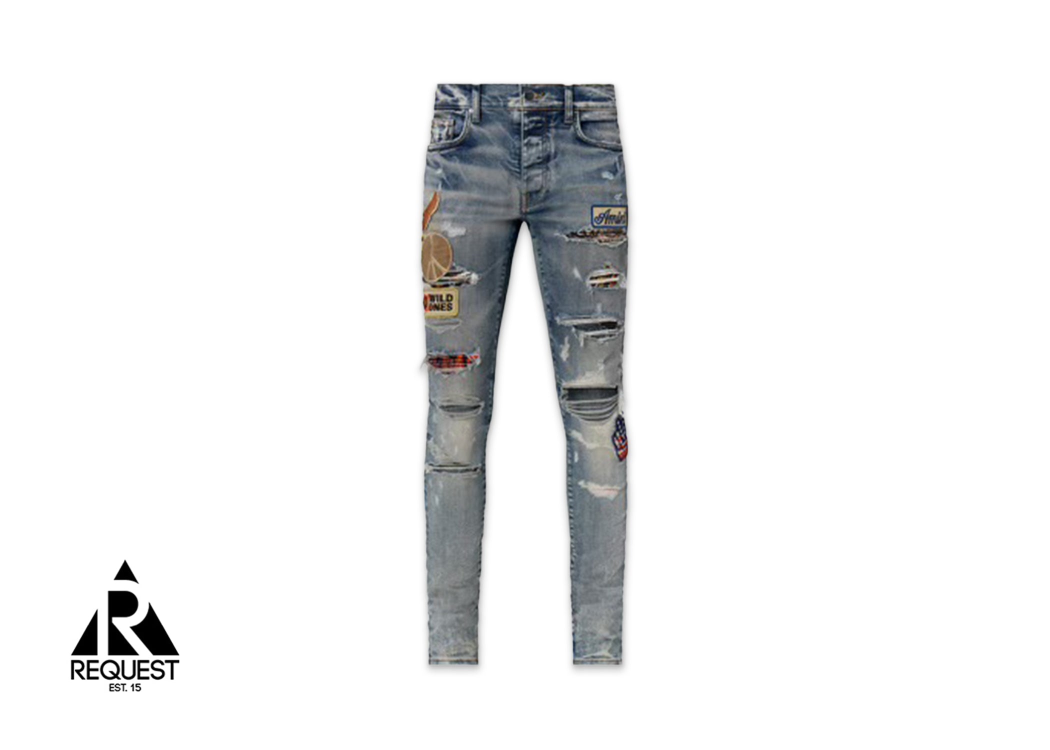 Amiri Vintage Biker Patch Denim "Clay Indigo"