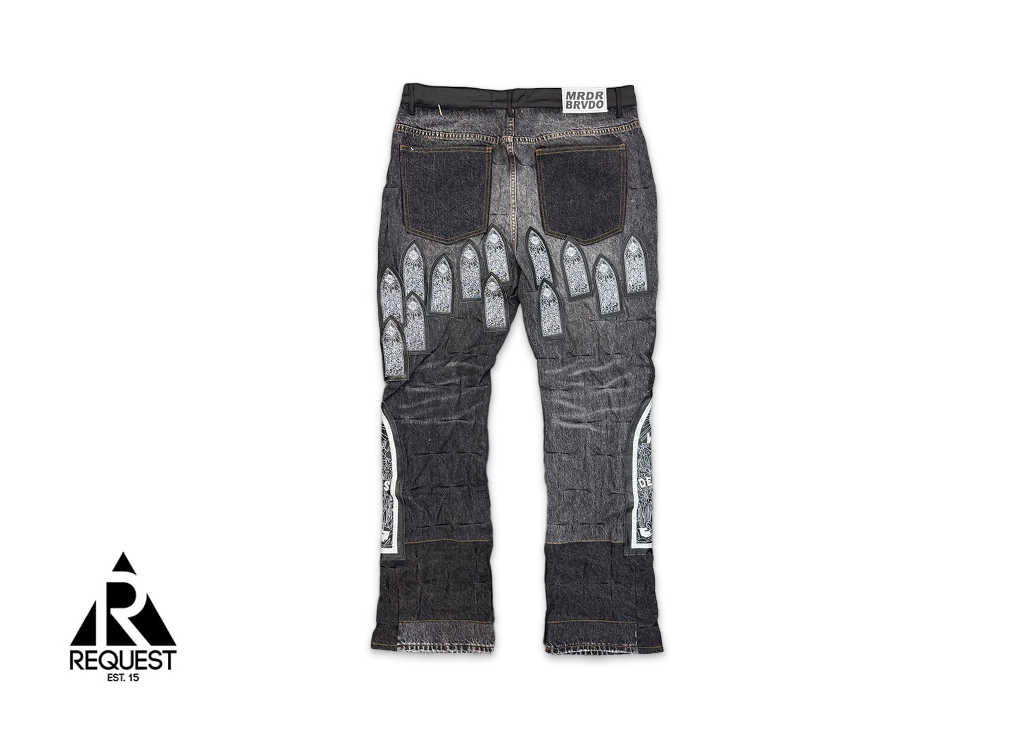 Patched Arch Embroidered Denim Jeans "Coal"