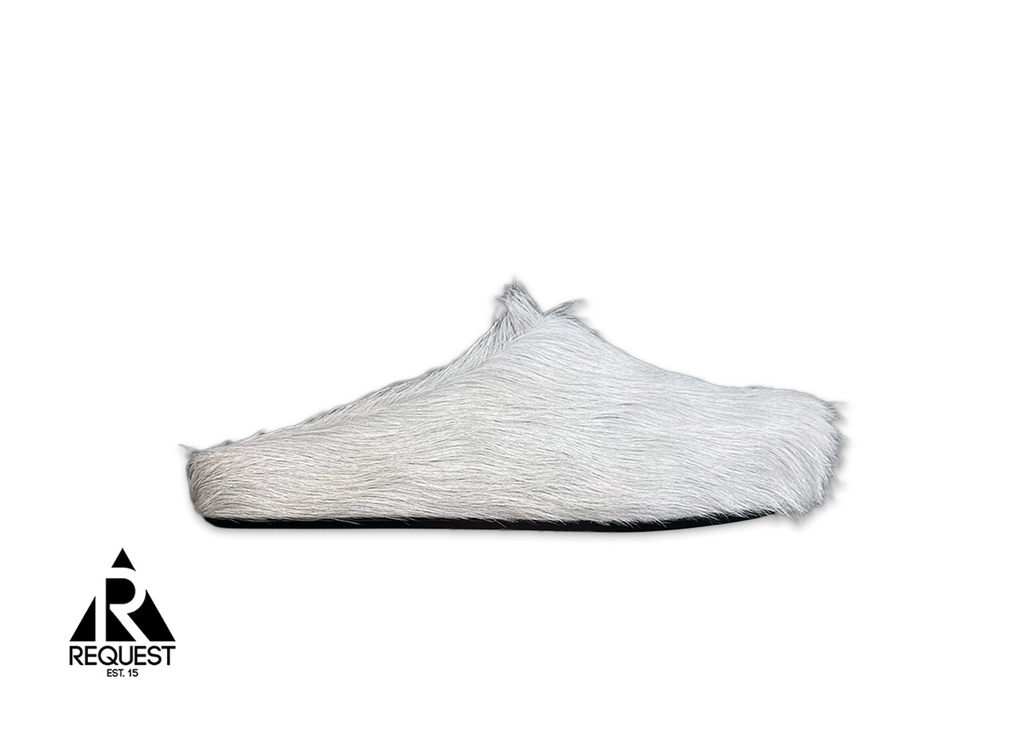 Calf Hair Fussbett Sabot Slipper "Light Grey"