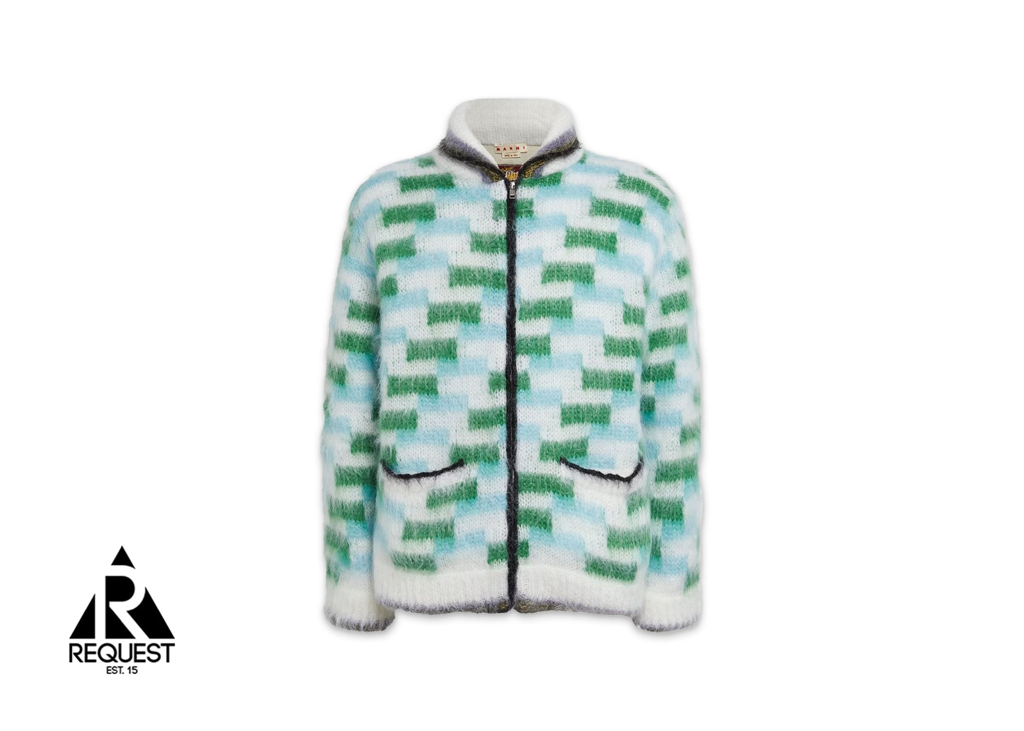 Marni Mohair Zip-Up Jacket "White"