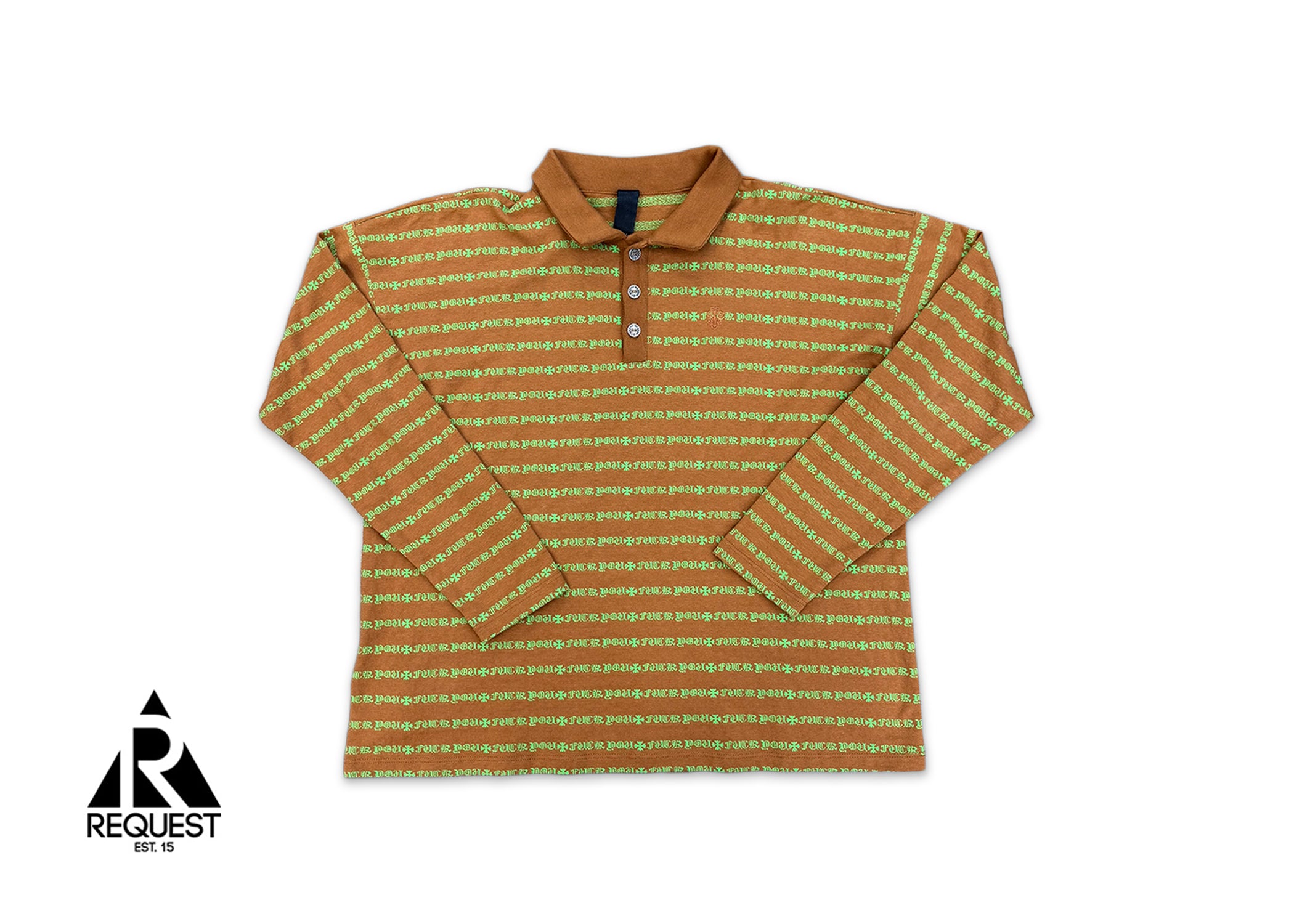 Teens From Mars Plus Striped Rugby Polo "Brown/Green"