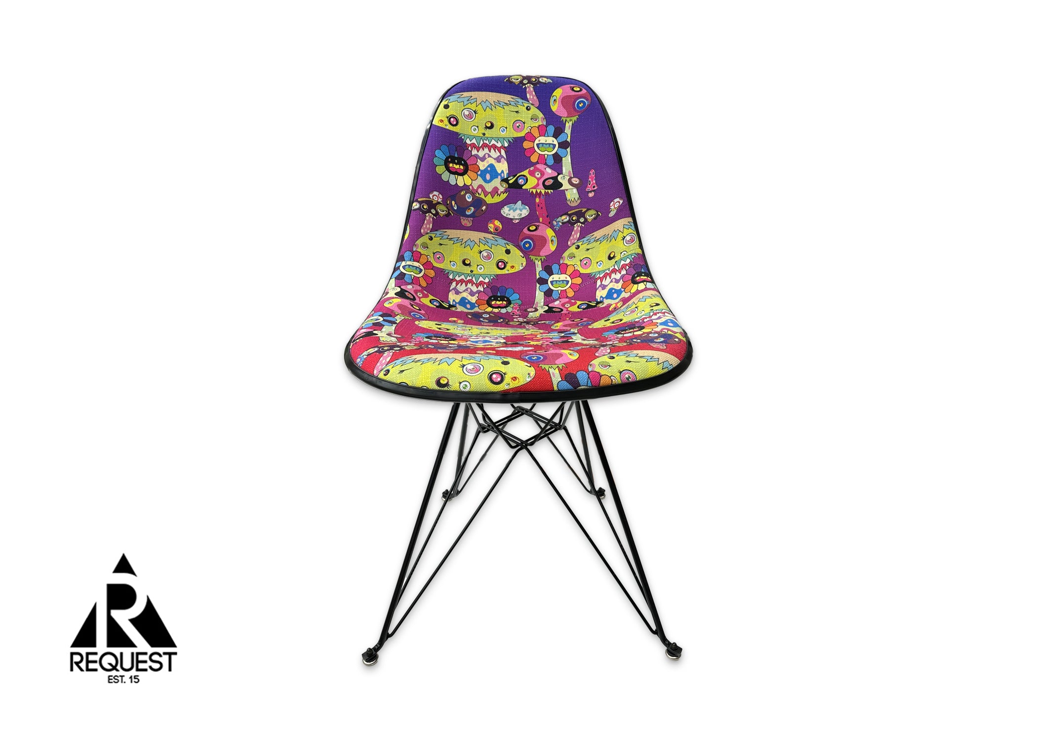 Request, Takashi Murakami x Complexcon x Modernica Furniture Upholstered Side Shell Eiffel "Mushroom Multi Color"