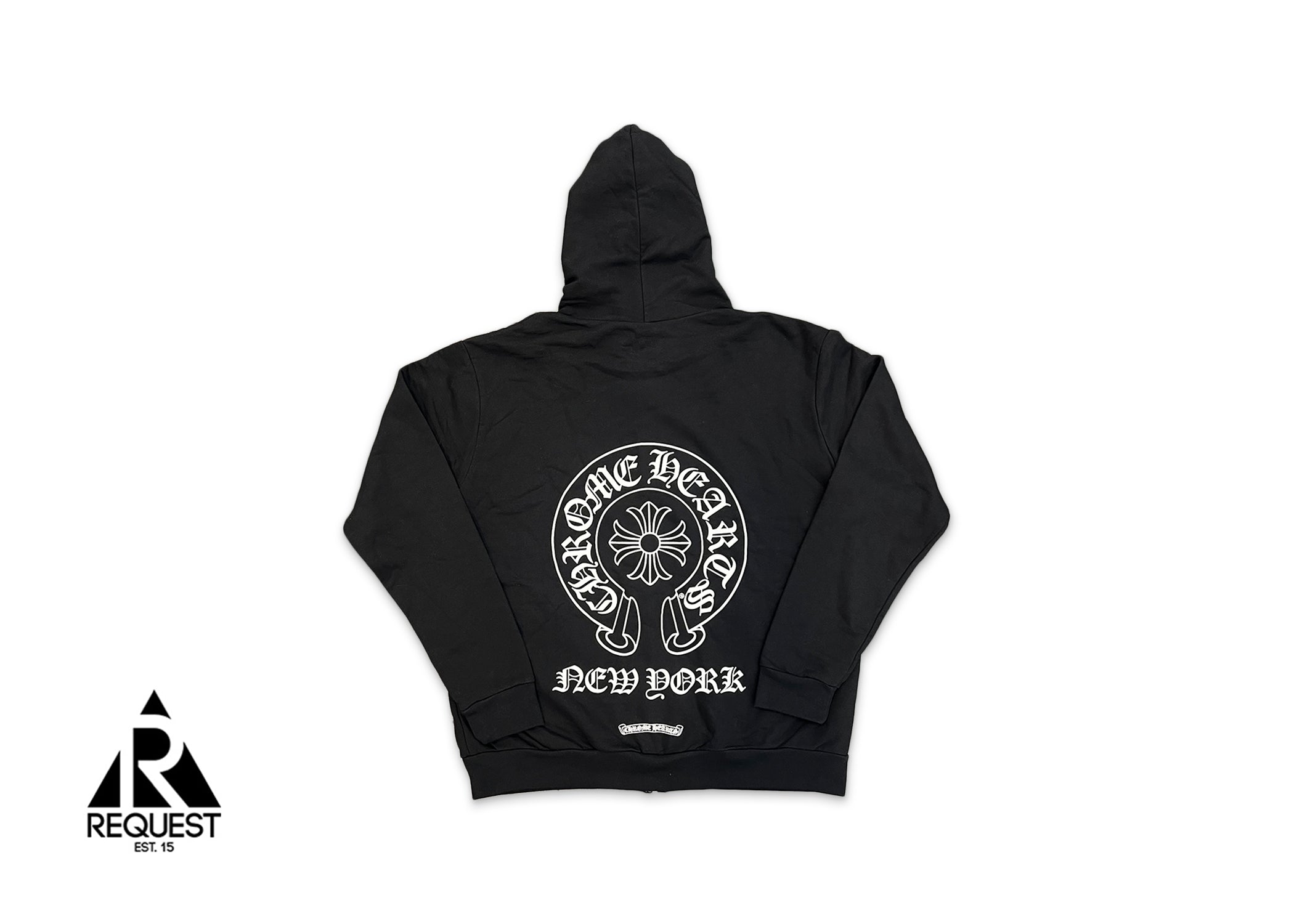 NYC限定 CHROME HEARTS HORSESHOE ZIP UP HOODIE BLACK New York Horseshoe Zip-Up Hoodie