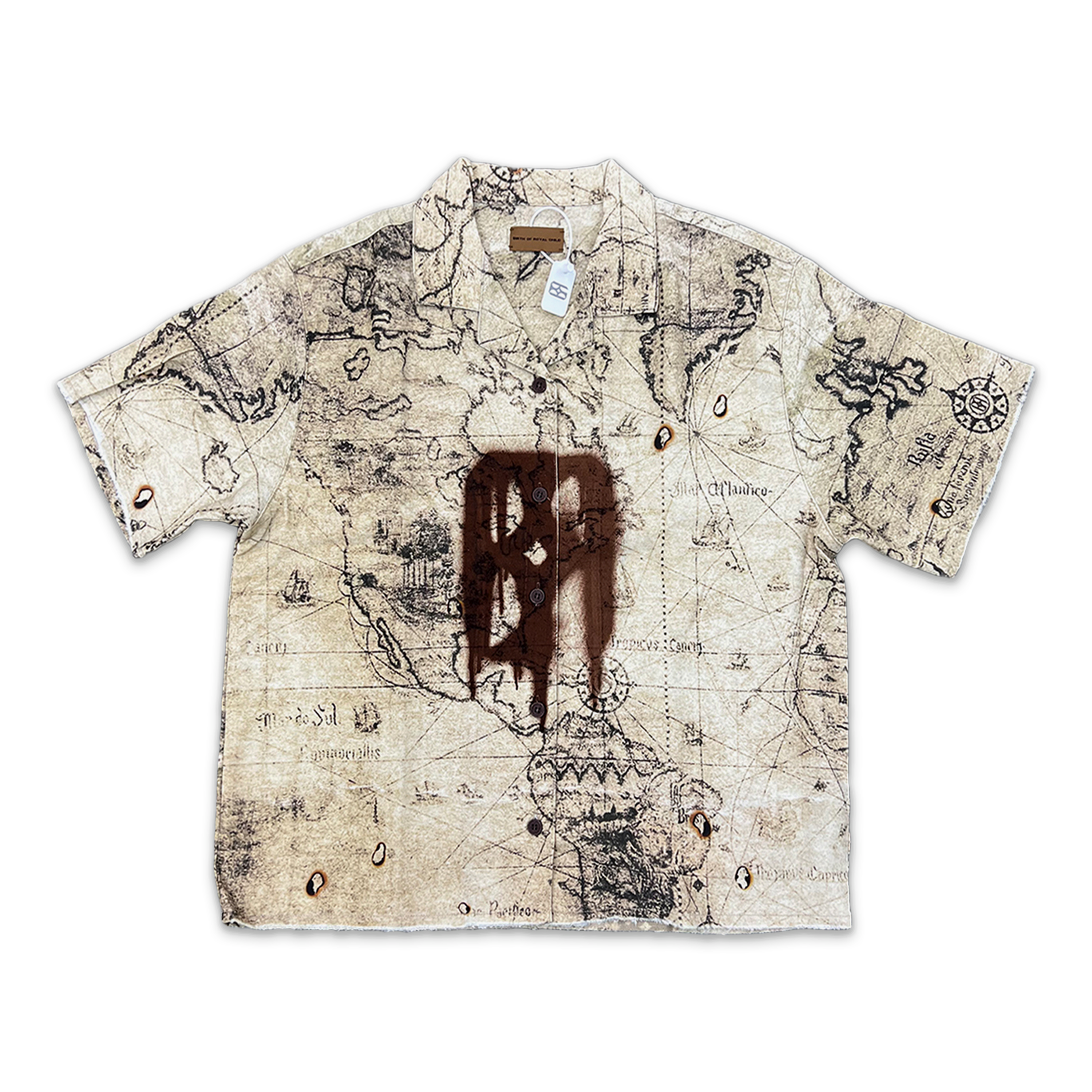 Birth of Royal Child, Nautical Map Shirt "Tan"