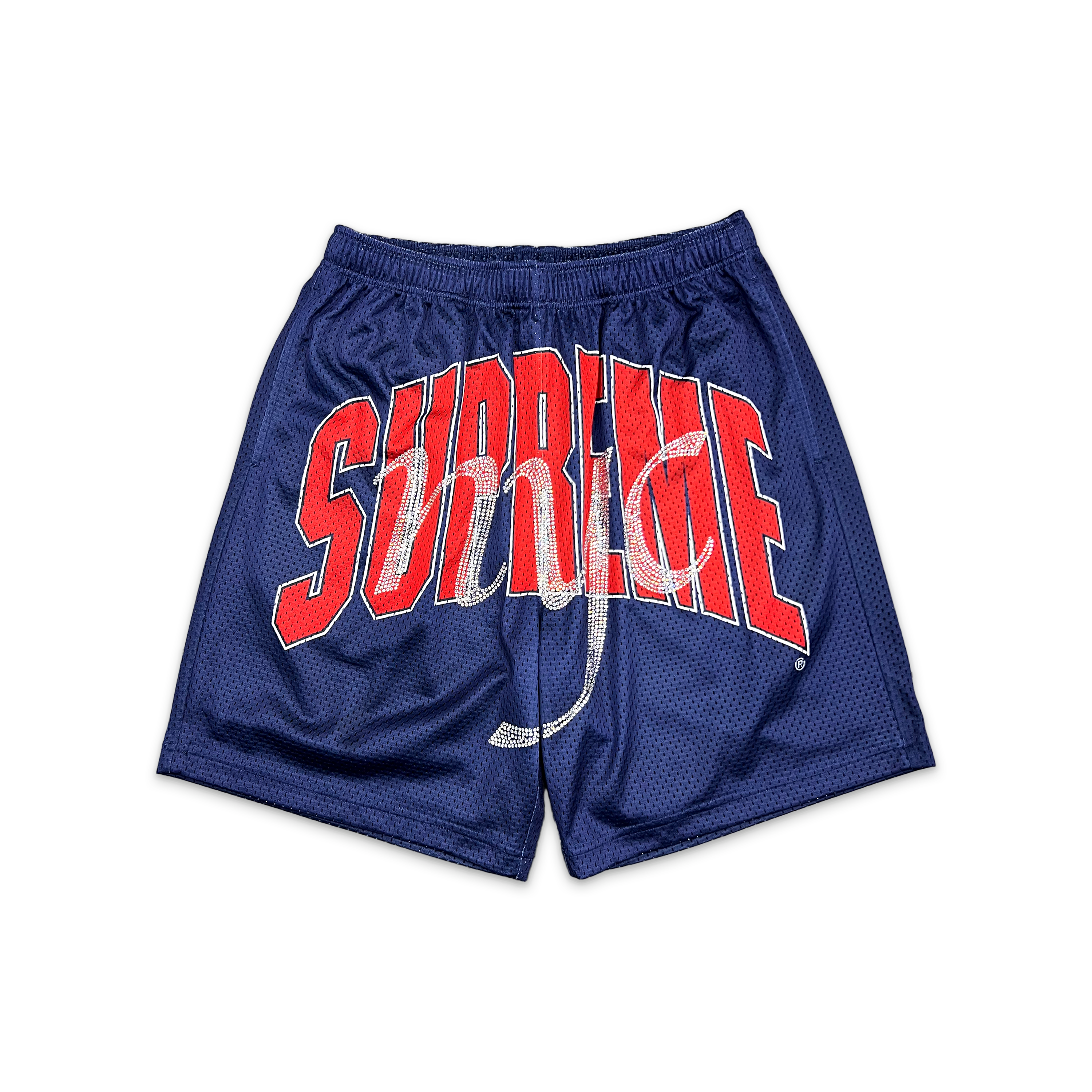 Rhinestone Mesh Shorts "Navy" (SS26)