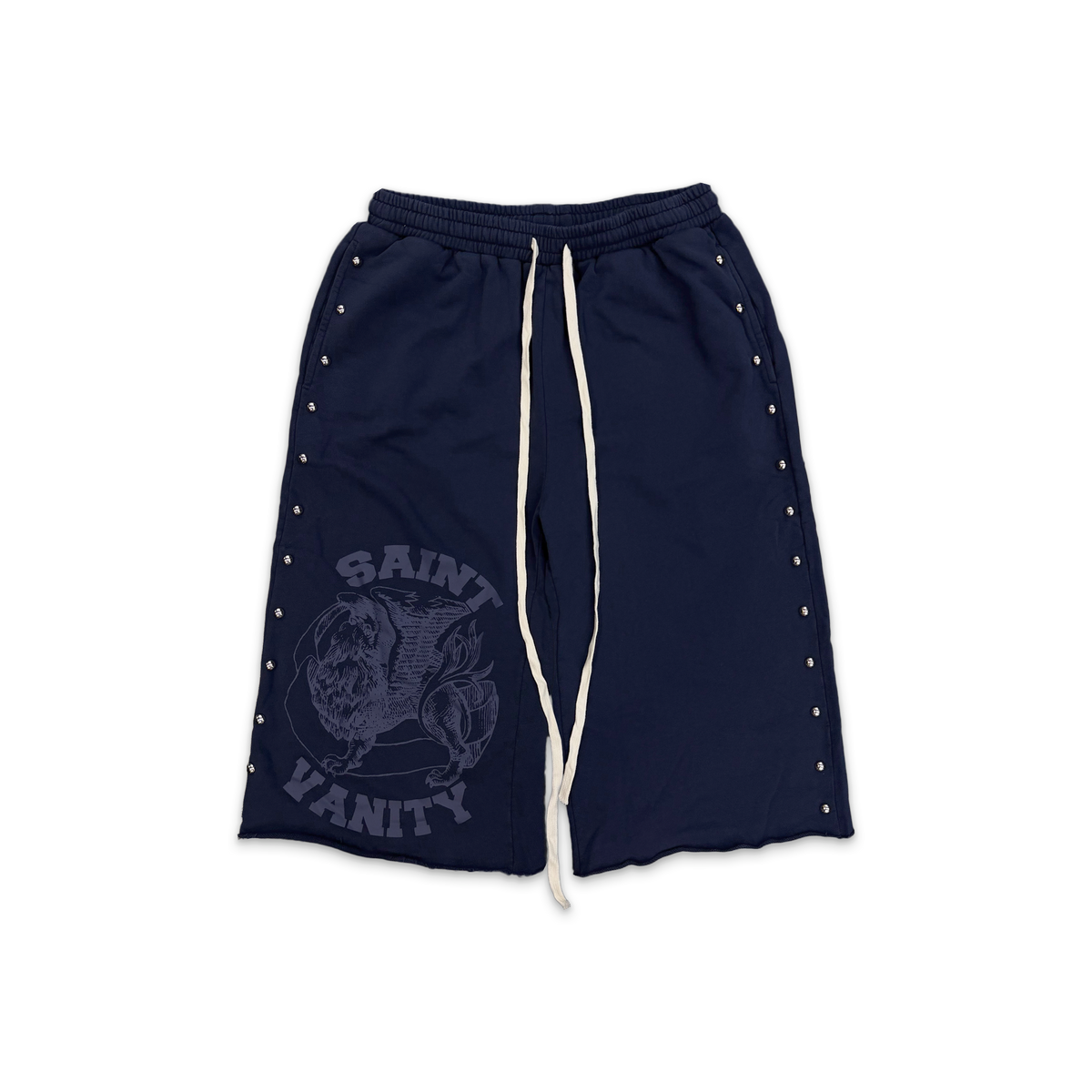 Studded Long Shorts “Navy"