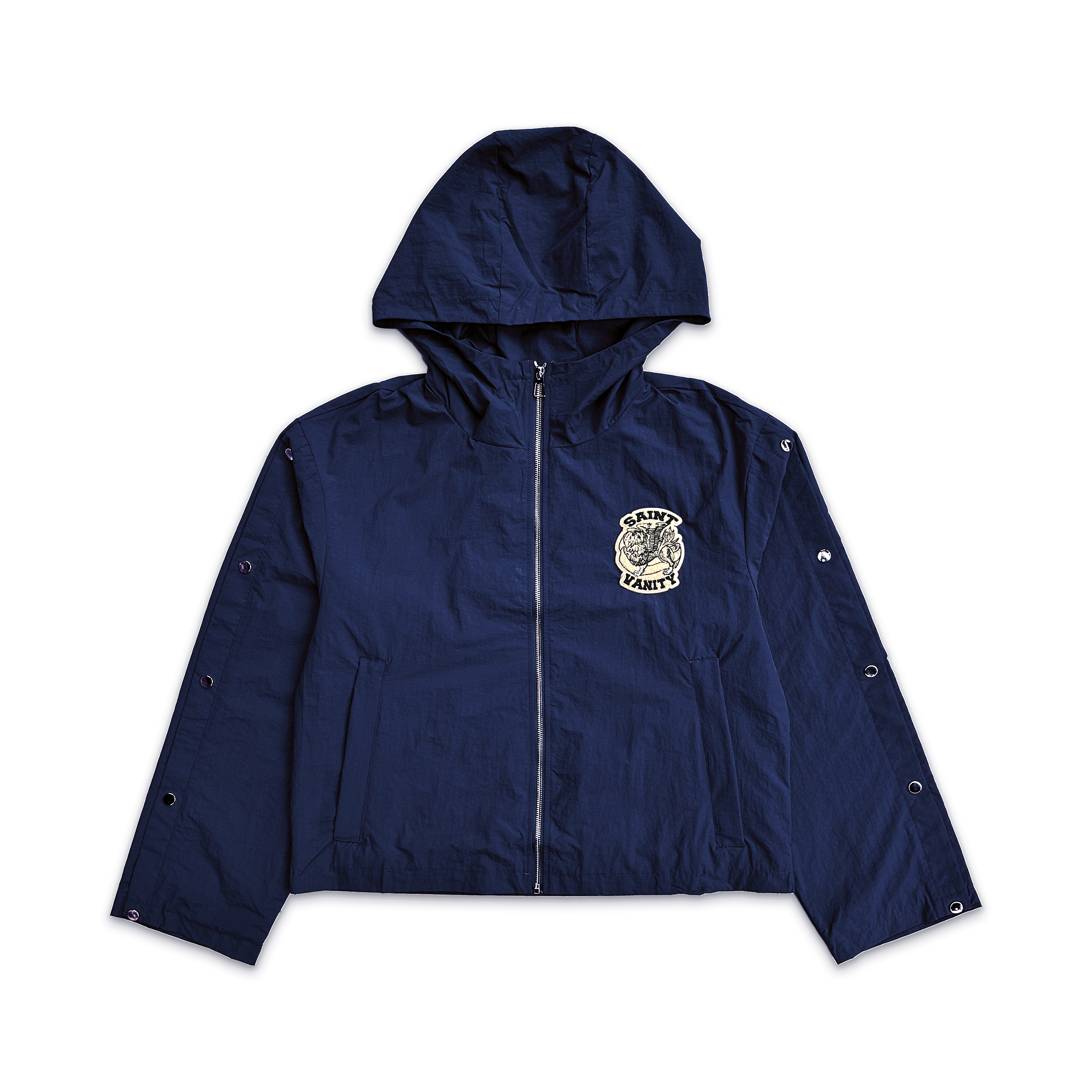 Nylon Hooded Track Jacket "Midnight Blue"